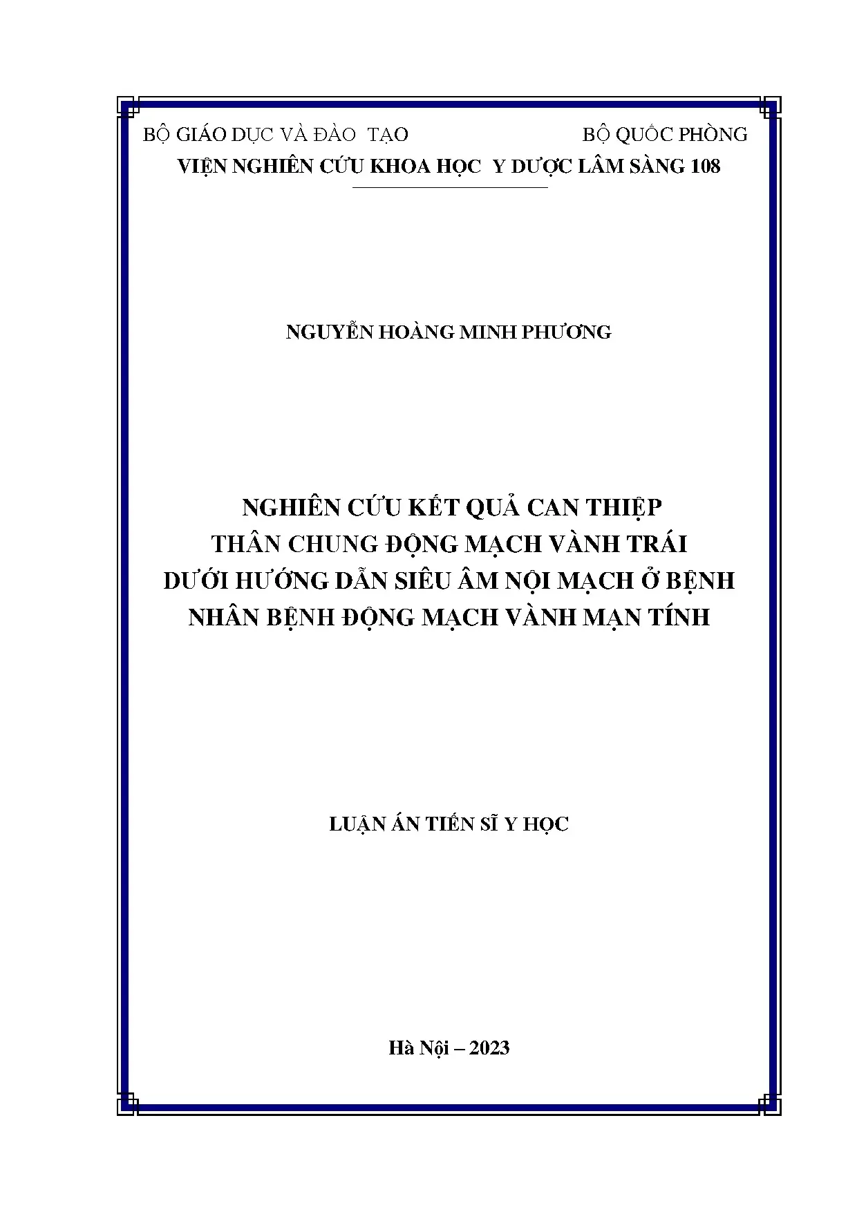 Siêu âm nội mạch can thiệp thân chung động mạch vành trái