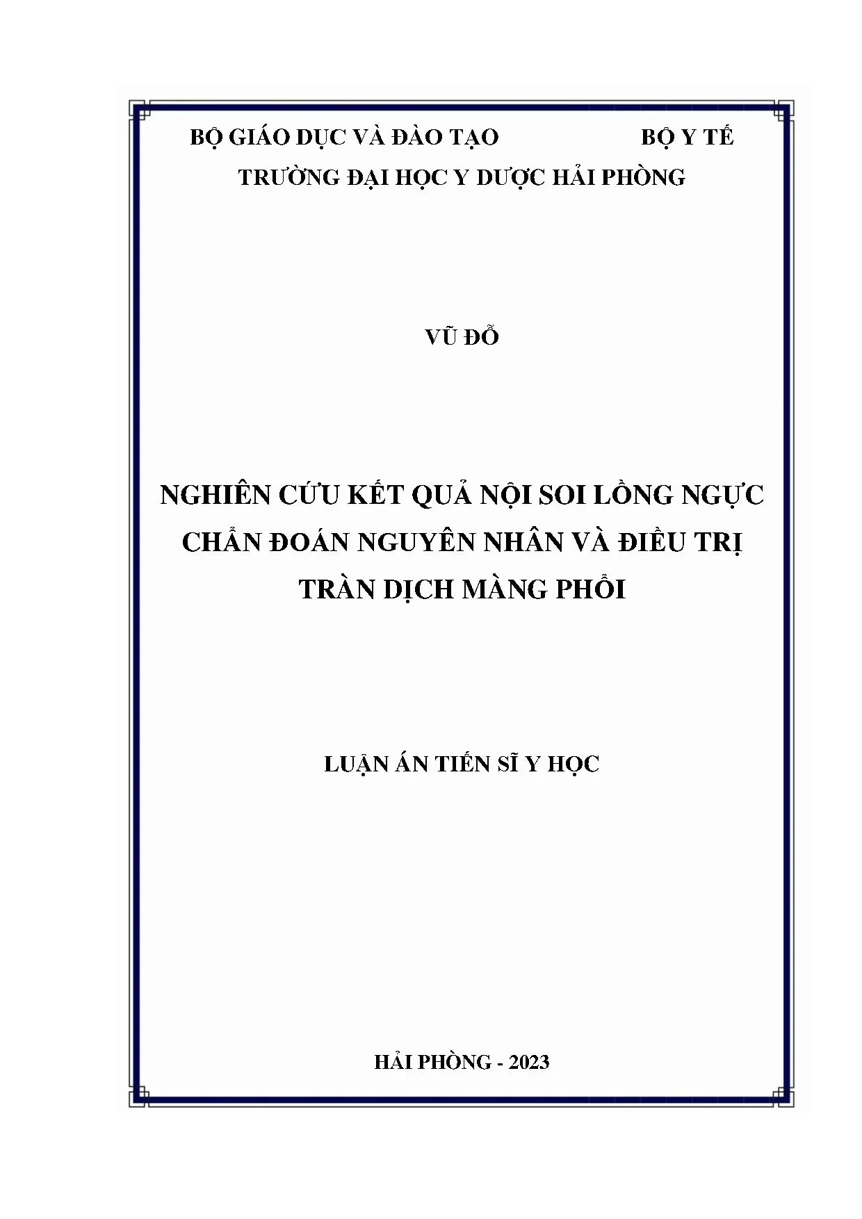 Nội soi lồng ngực chẩn đoán và điều trị tràn dịch màng phổi