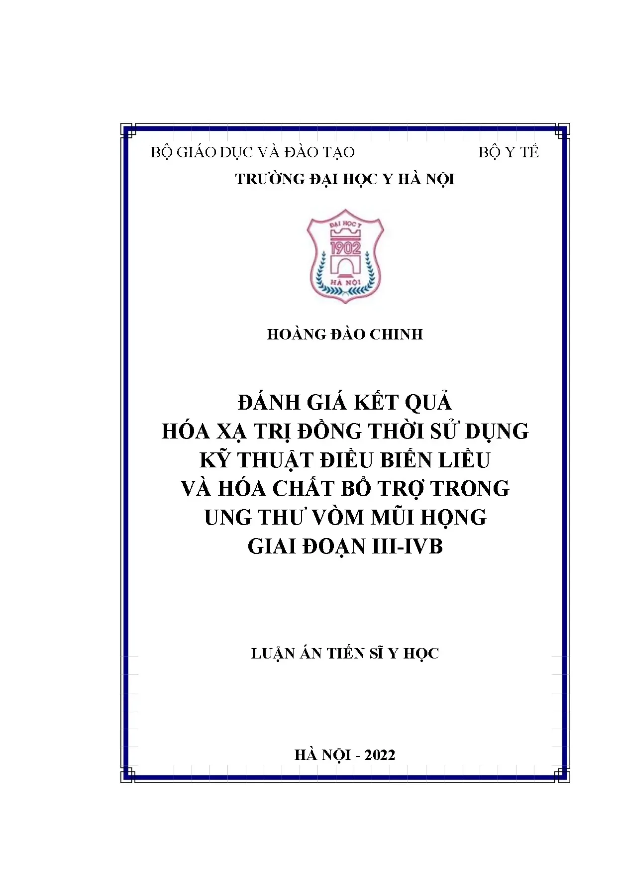 Luận án tiến sĩ đánh giá kết quả hóa xạ trị đồng thời sử dụn