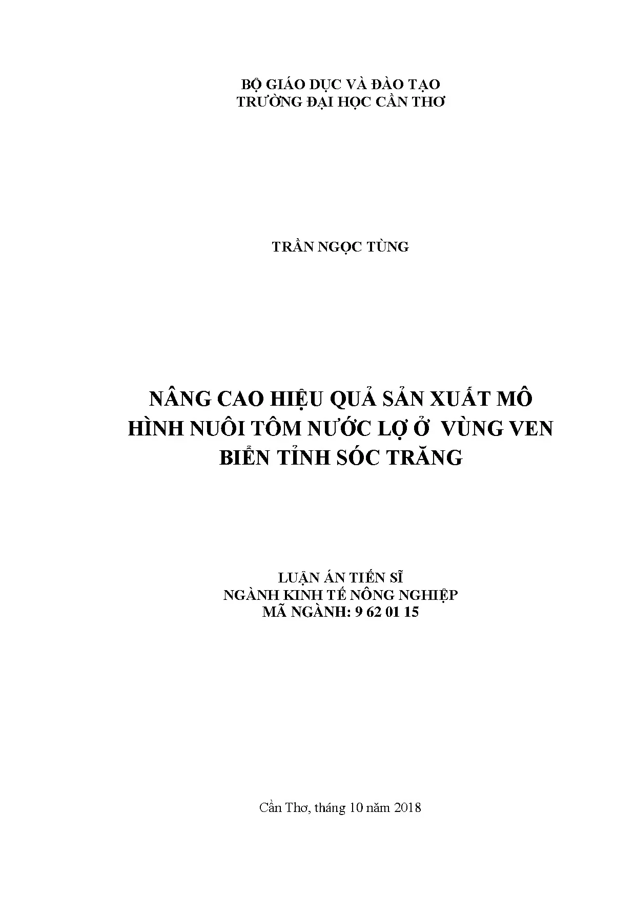 Nâng cao hiệu quả nuôi tôm nước lợ ven biển Sóc Trăng