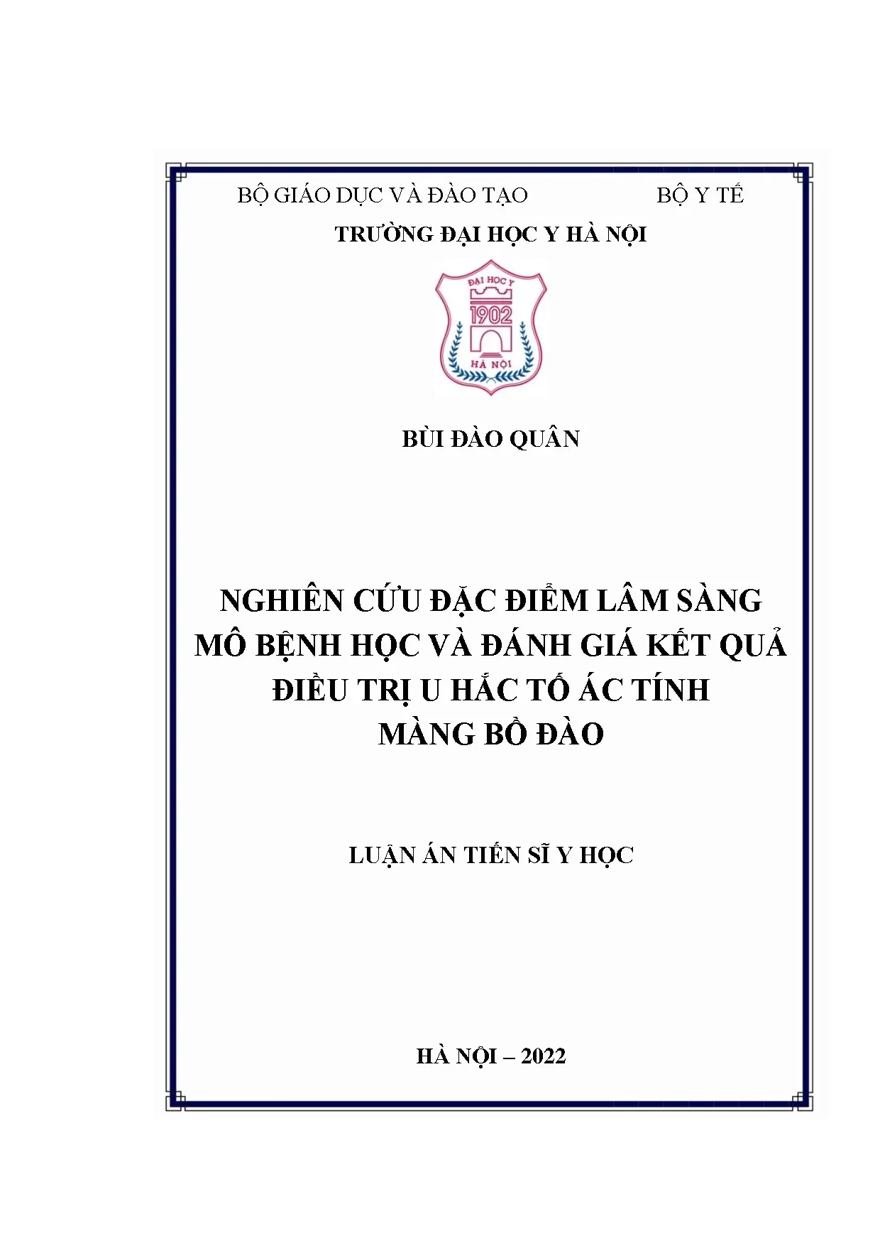 Luận án tiến sĩ nghiên cứu đặc điểm lâm sàng mô bệnh học và