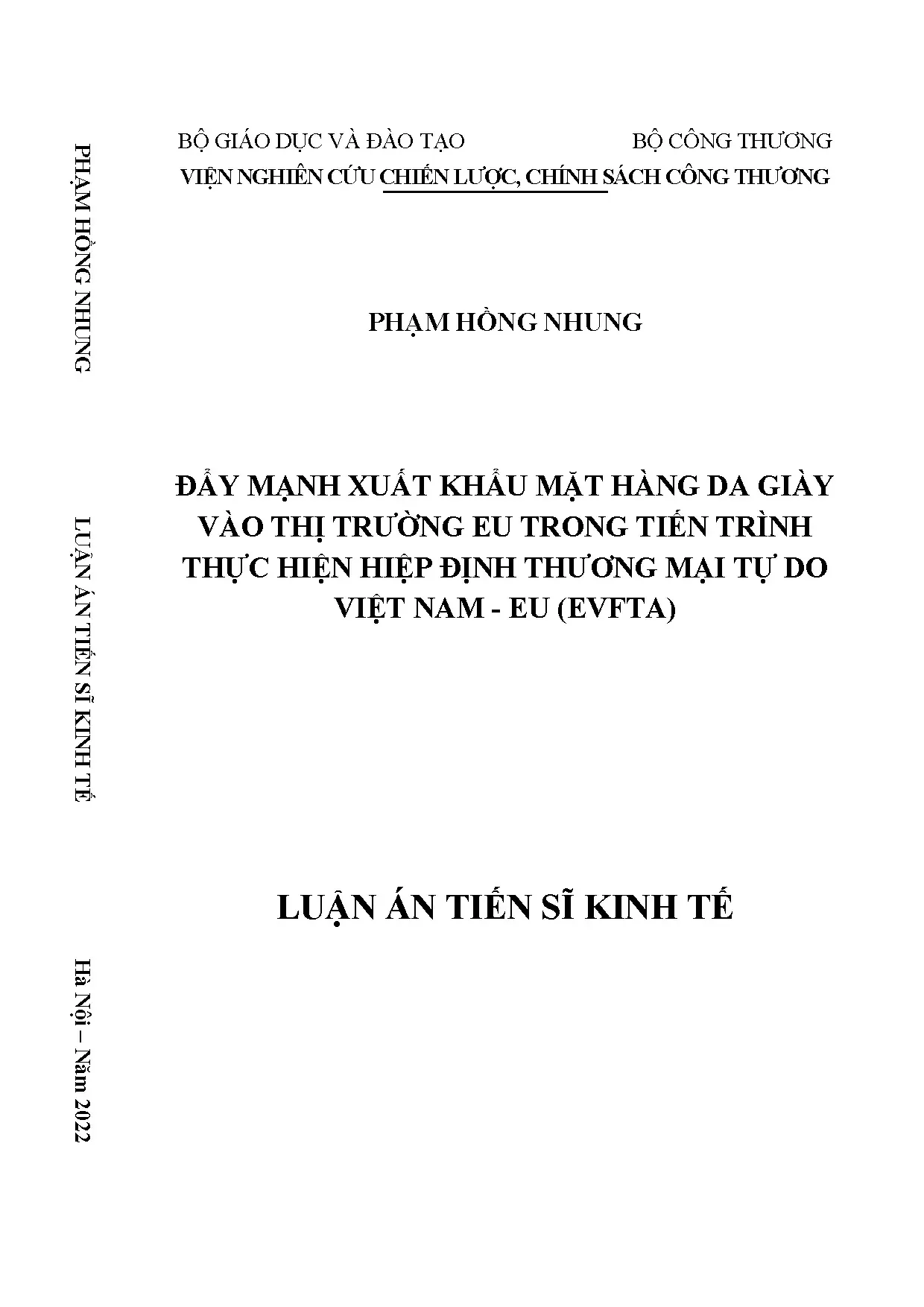 Luận án tiến sĩ đẩy mạnh xuất khẩu mặt hàng da giầy vào thị