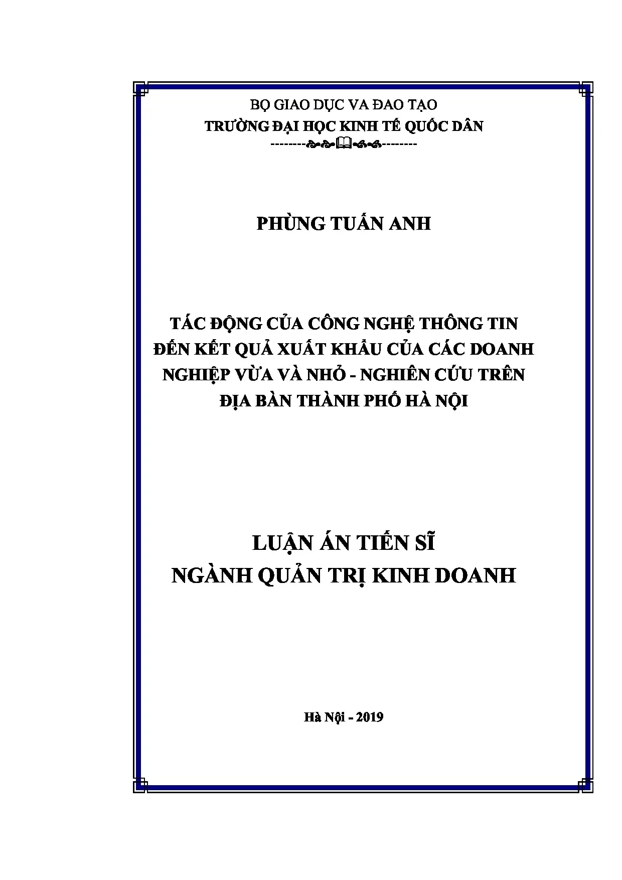 Luận án tiến sĩ tác động của công nghệ thông tin đến kết quả