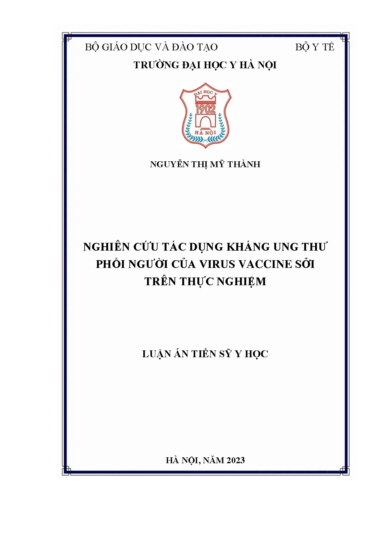 Virus vaccine sởi kháng ung thư phổi người trên thực nghiệm