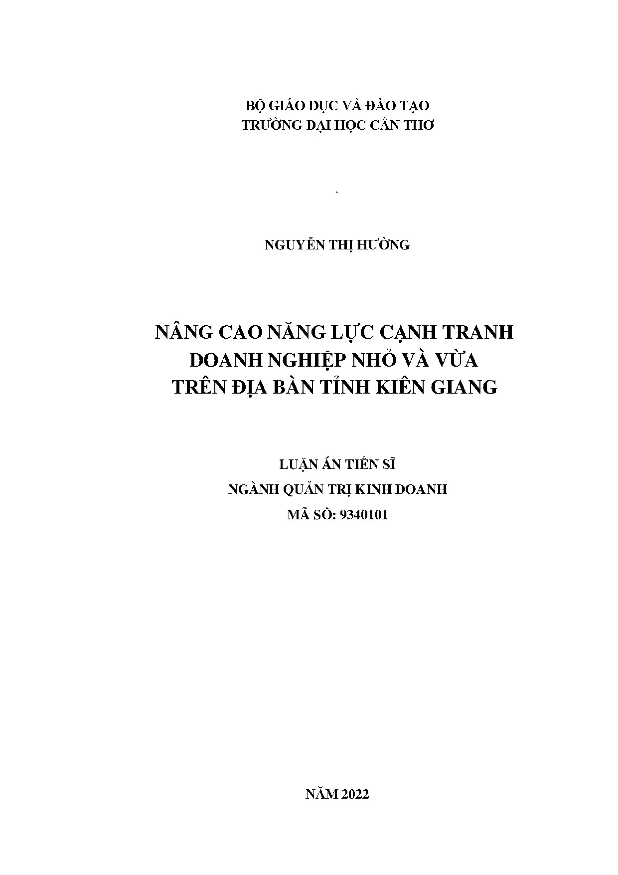 Luận án tiến sĩ nâng cao năng lực cạnh tranh doanh nghiệp nh