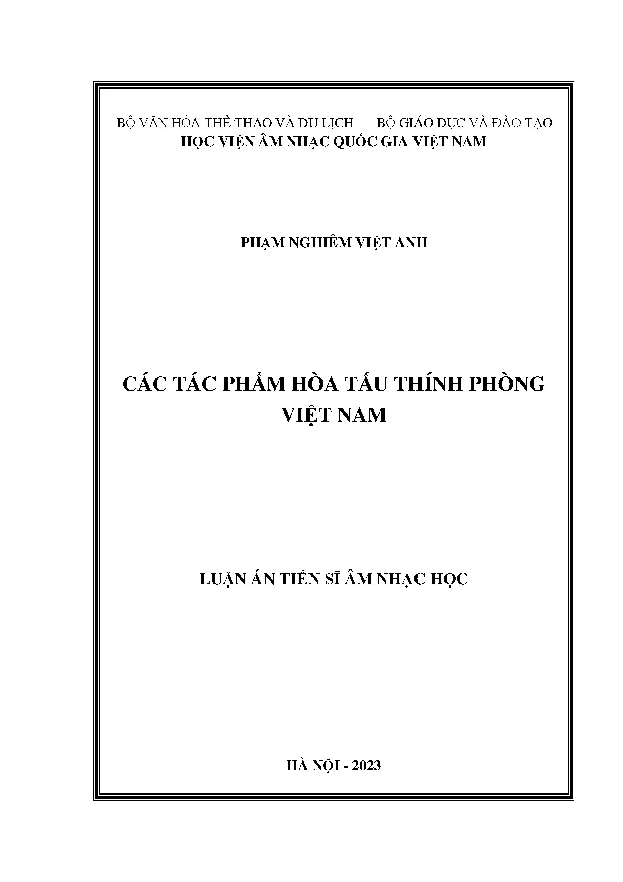 Các tác phẩm hòa tấu thính phòng việt nam
