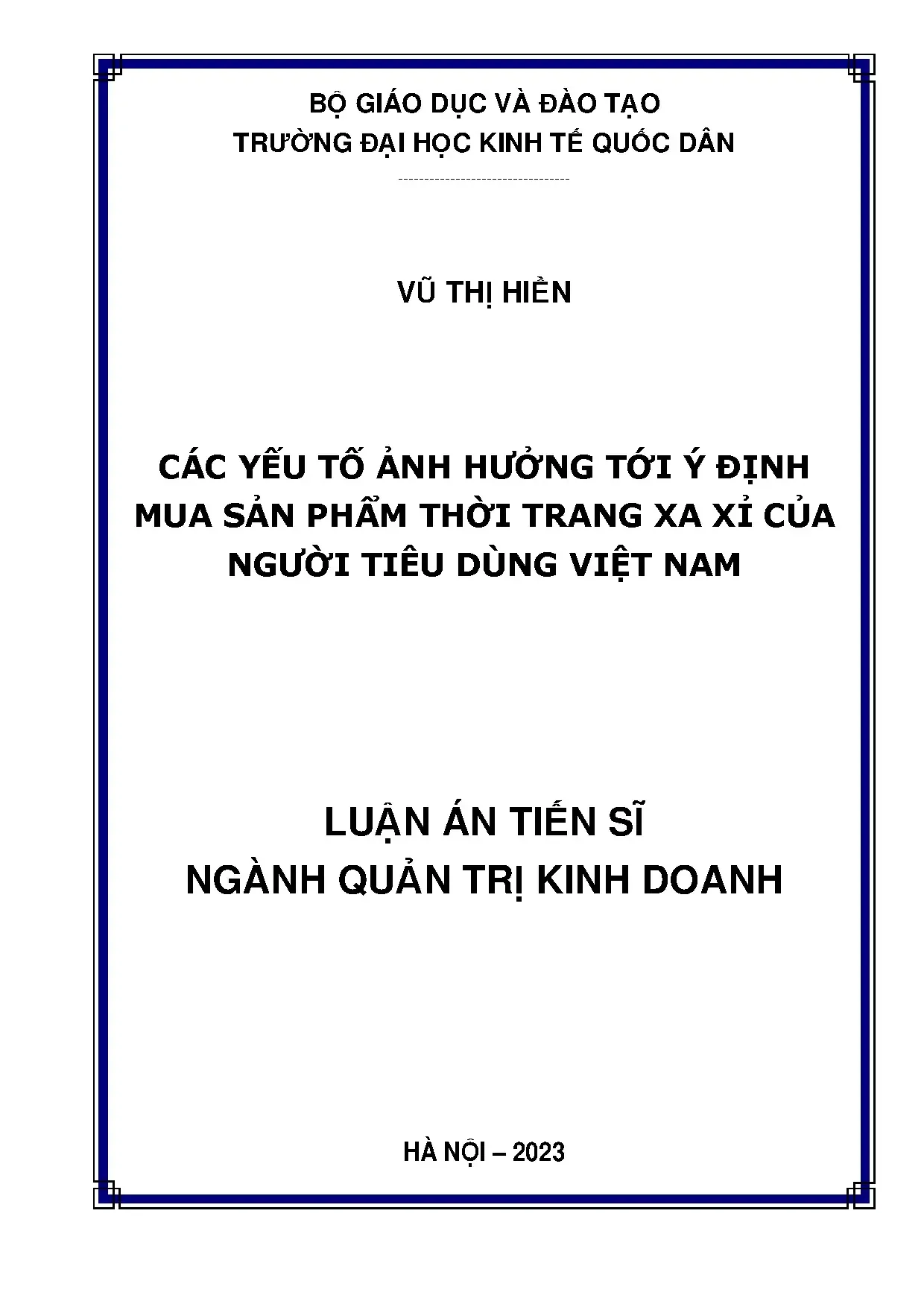 Yếu tố ảnh hưởng ý định mua thời trang xa xỉ tại Việt Nam