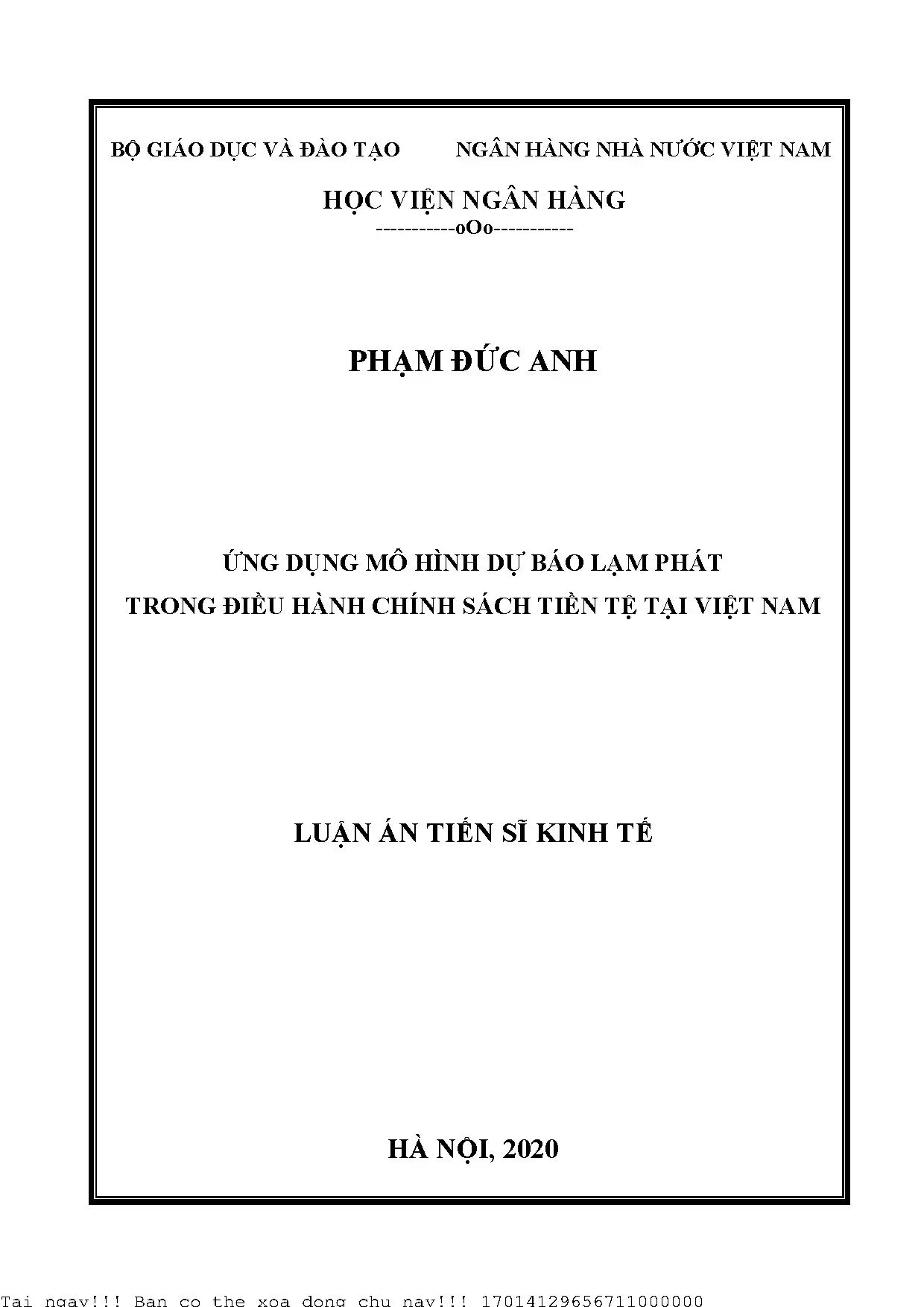 Mô hình dự báo lạm phát & chính sách tiền tệ Việt Nam