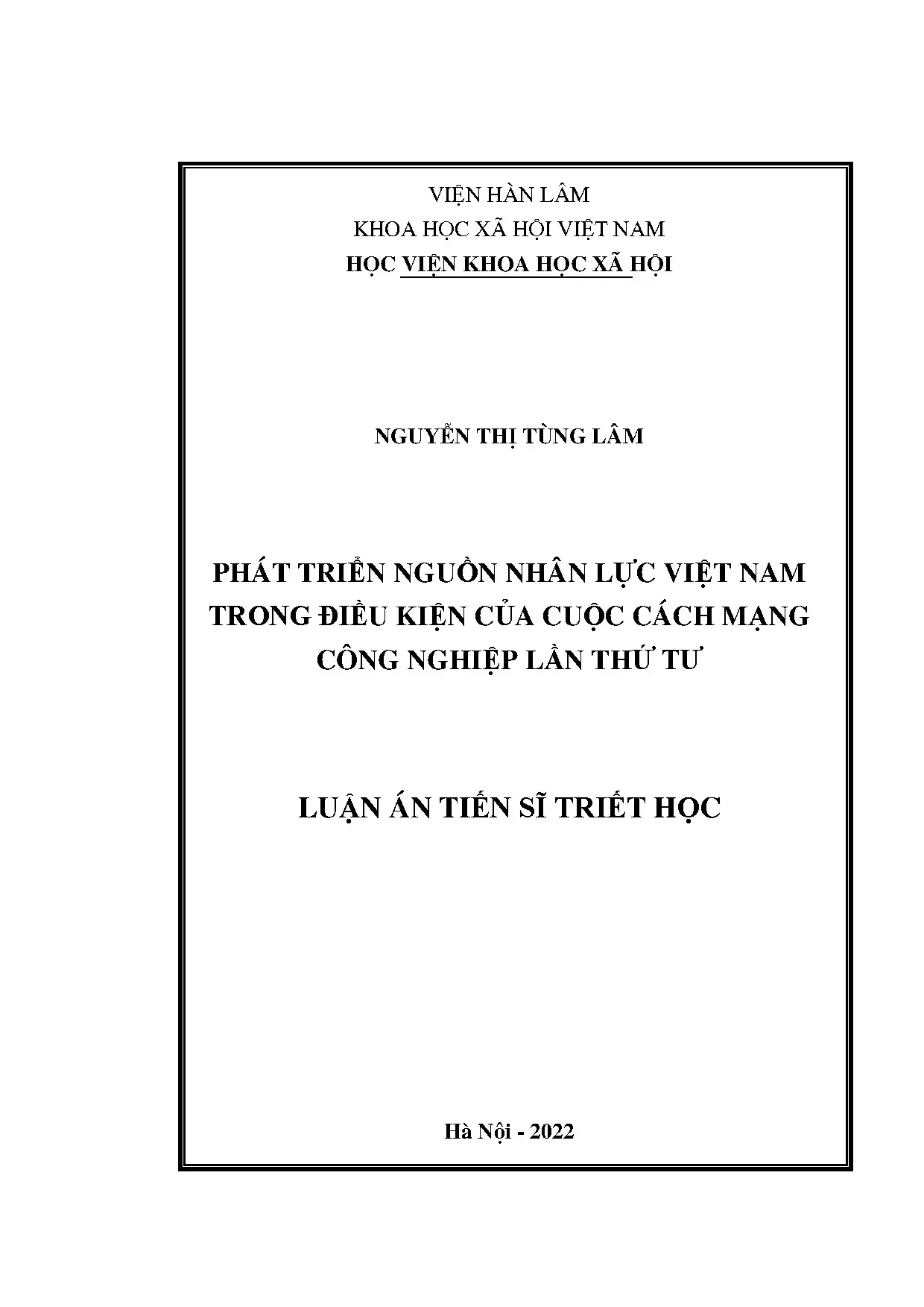 Luận án tiến sĩ phát triển nguồn nhân lực việt nam trong điề