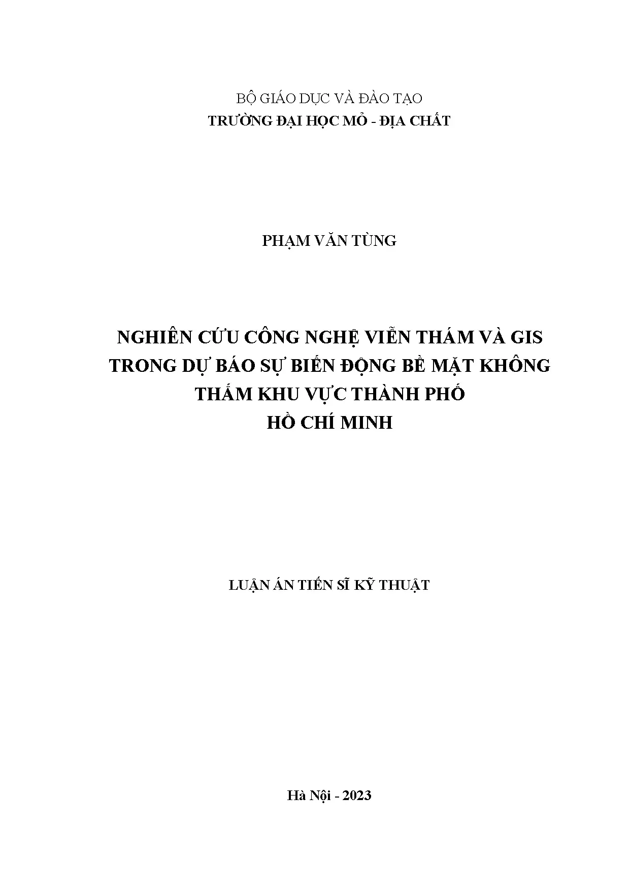 Dự báo biến động bề mặt không thấm TP.HCM
