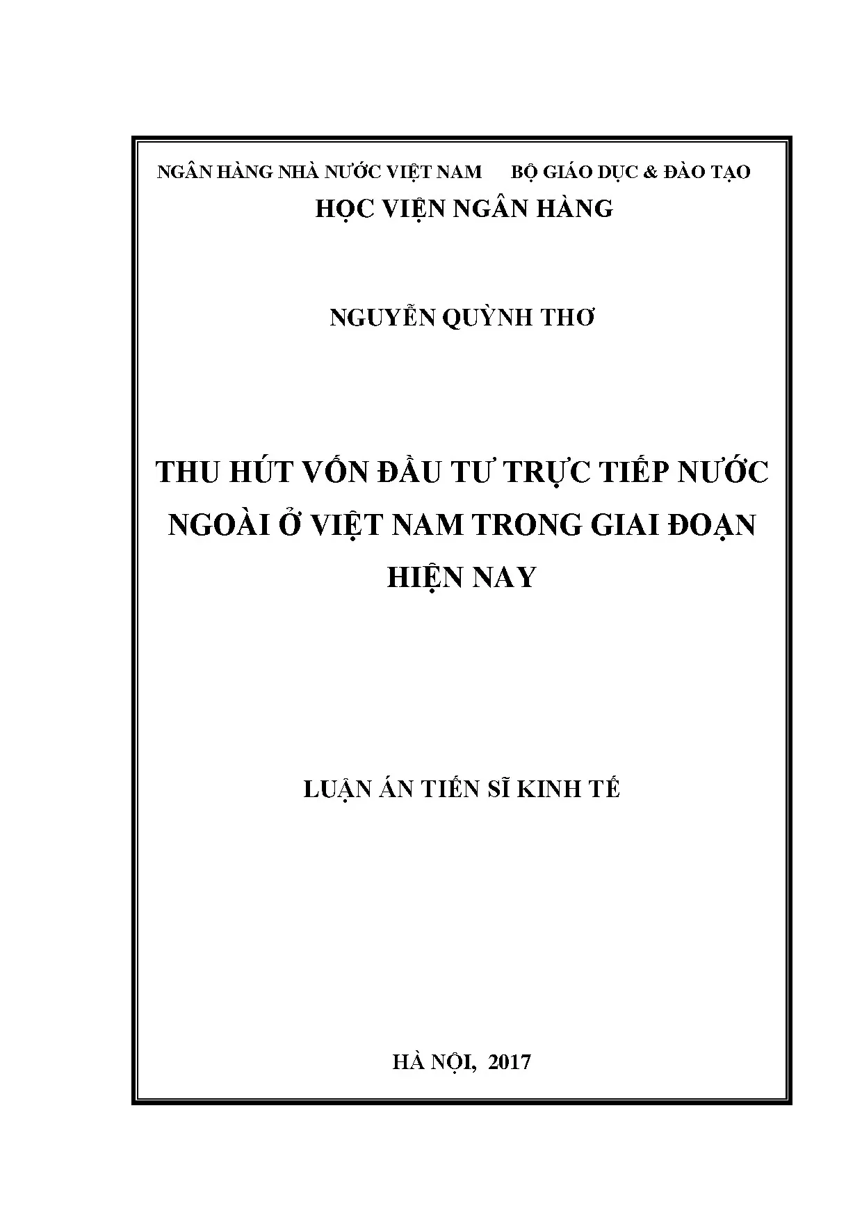 Thu hút vốn FDI tại Việt Nam giai đoạn hiện nay - Nghiên cứu