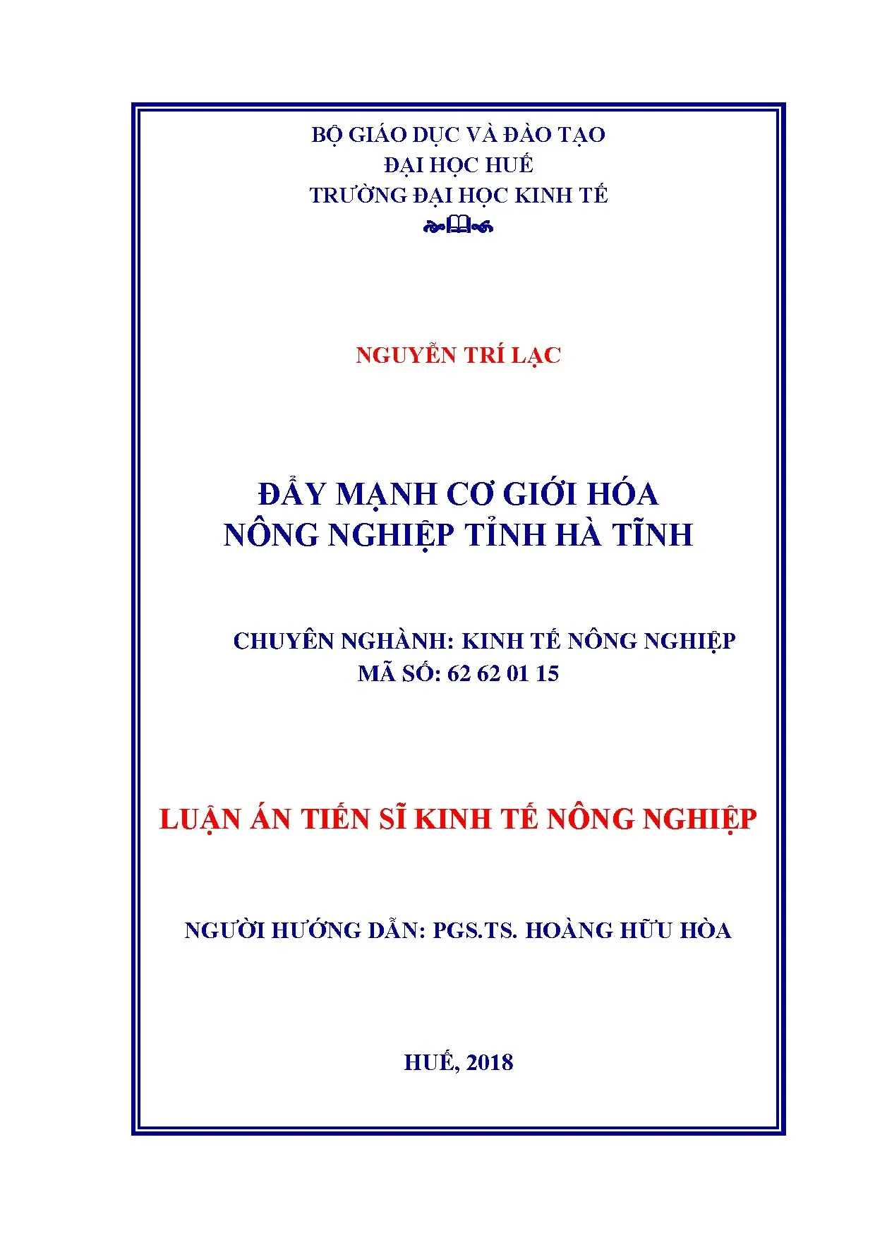 Đẩy mạnh cơ giới hóa nông nghiệp tỉnh Hà Tĩnh