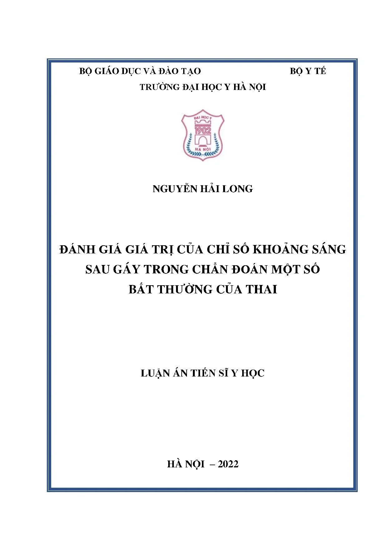Đánh giá chỉ số khoảng sáng sau gáy trong chẩn đoán bất thường thai