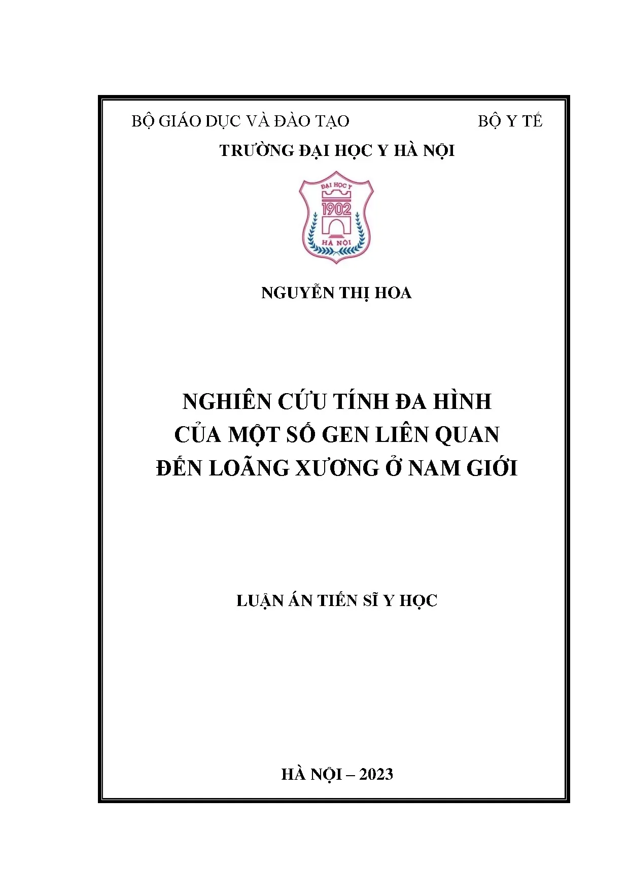 Đa hình gen loãng xương ở nam giới - Luận án TS