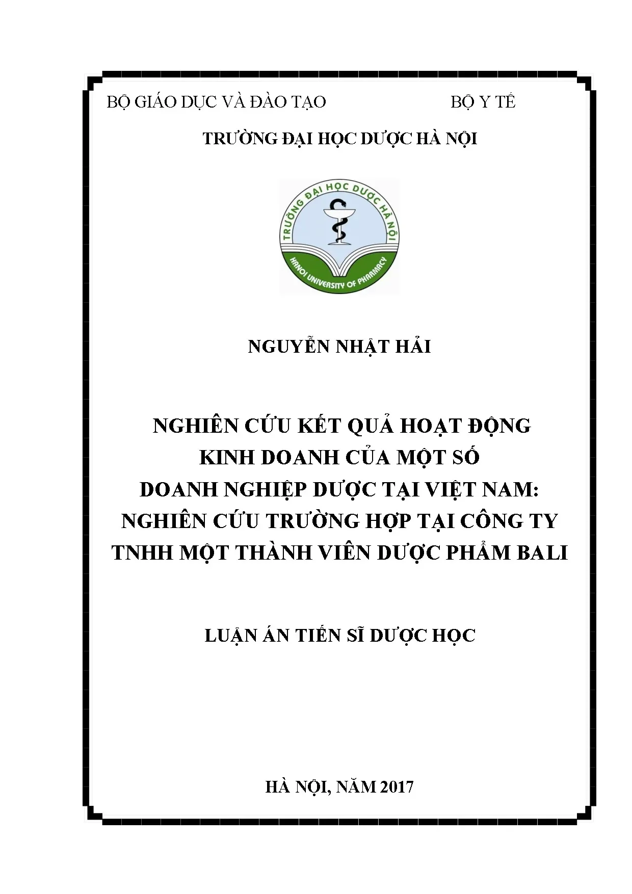 Nghiên cứu kết quả kinh doanh doanh nghiệp dược tại Việt Nam