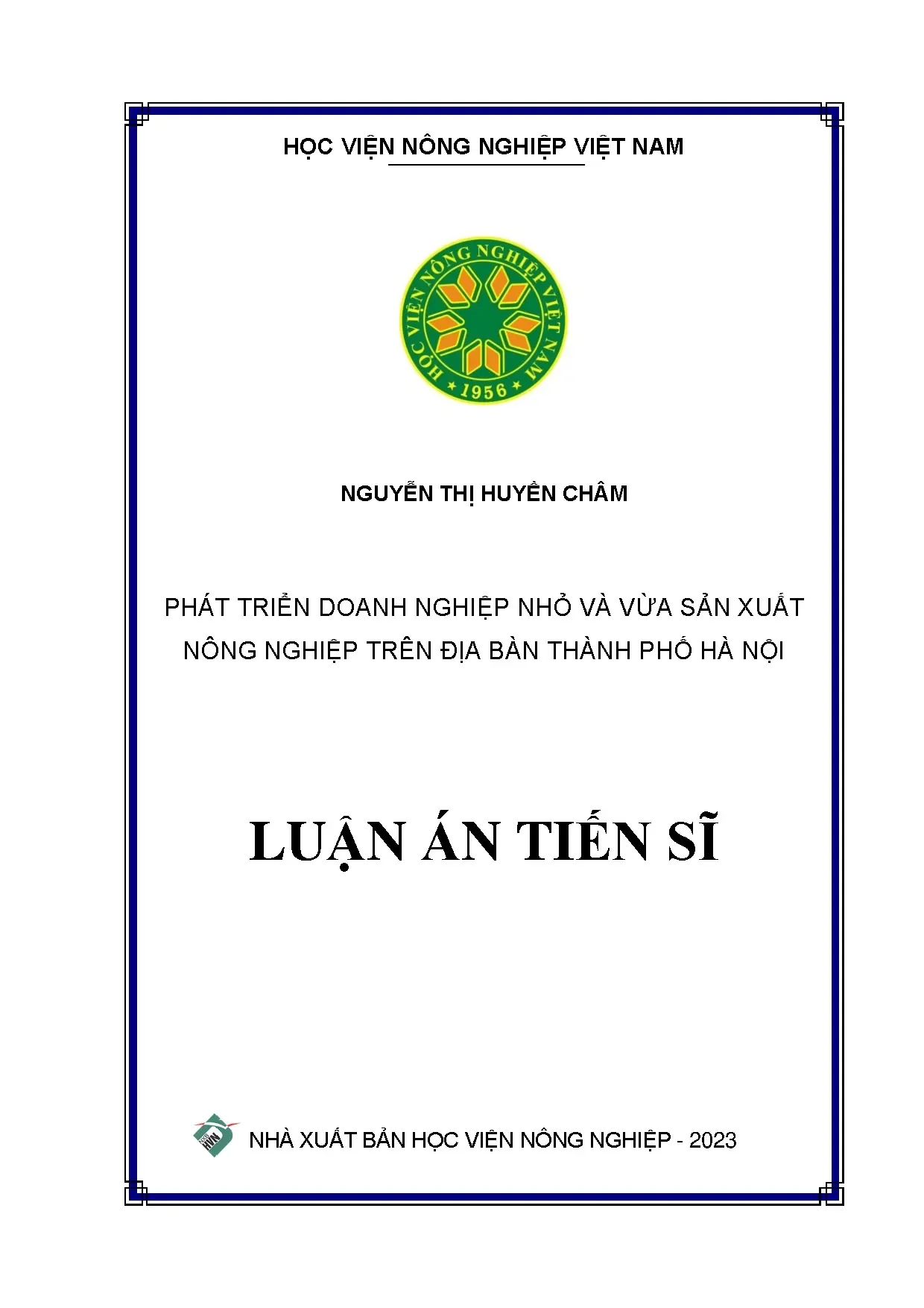 Phát triển doanh nghiệp nhỏ và vừa sản xuất nông nghiệp Hà Nội