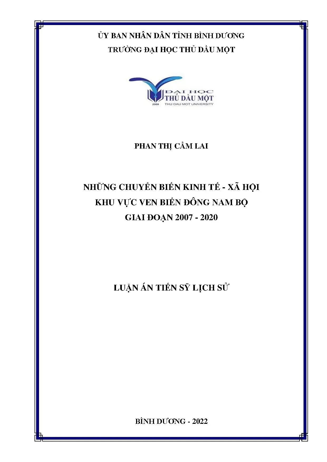 Chuyển biến kinh tế xã hội ven biển Đông Nam Bộ 2007-2020