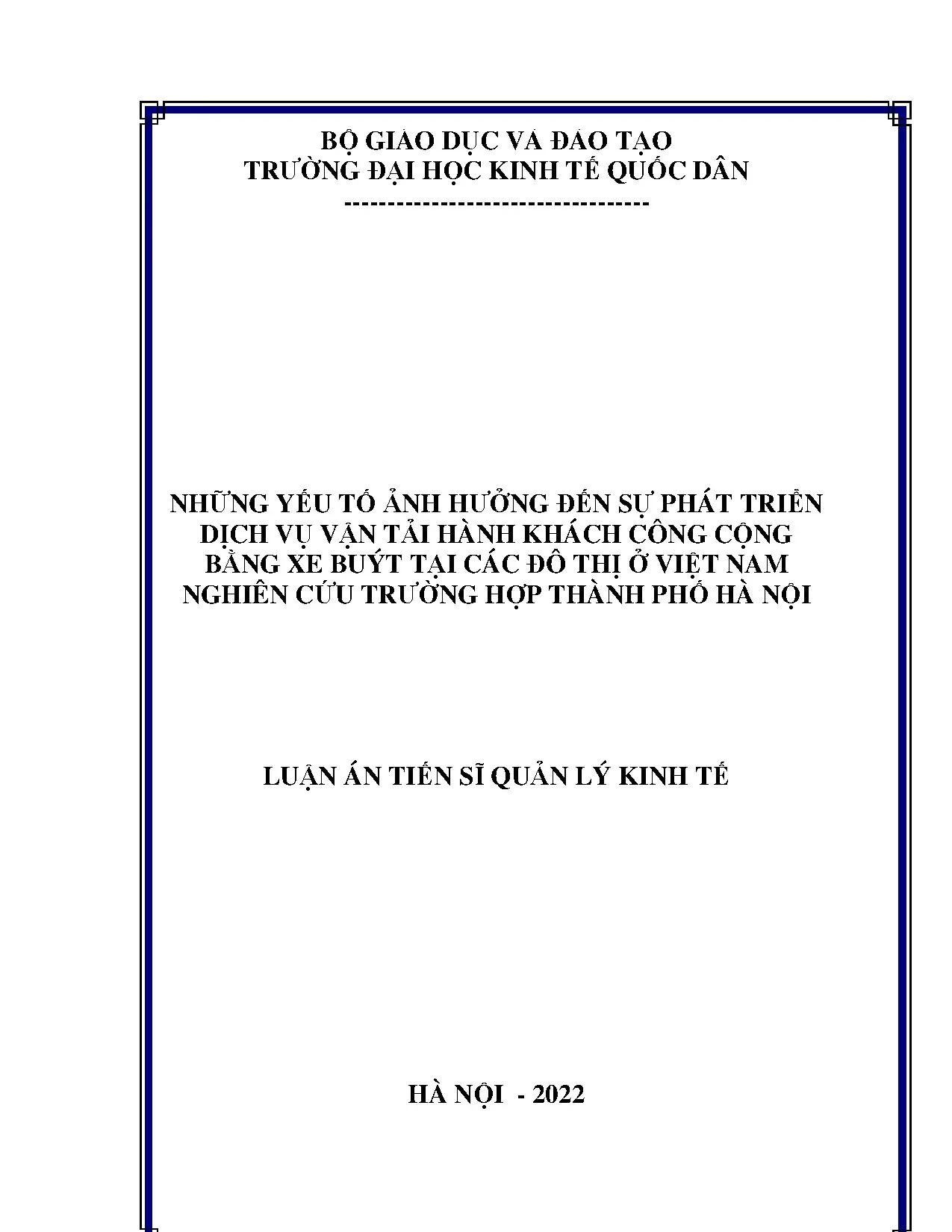 Yếu tố ảnh hưởng phát triển xe buýt công cộng đô thị Việt Nam