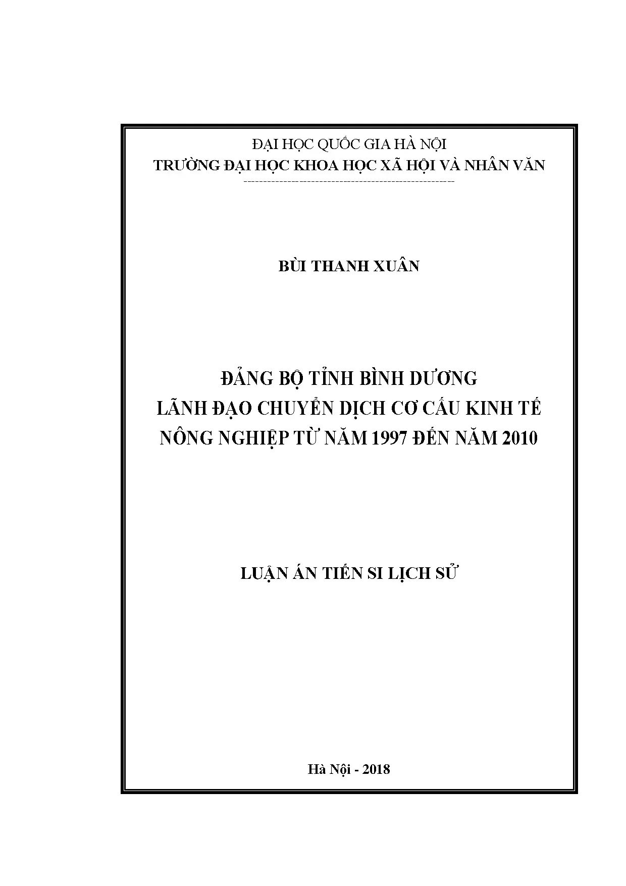 Luận án tiến sĩ đảng bộ tỉnh bình dương lãnh đạo chuyển dịch