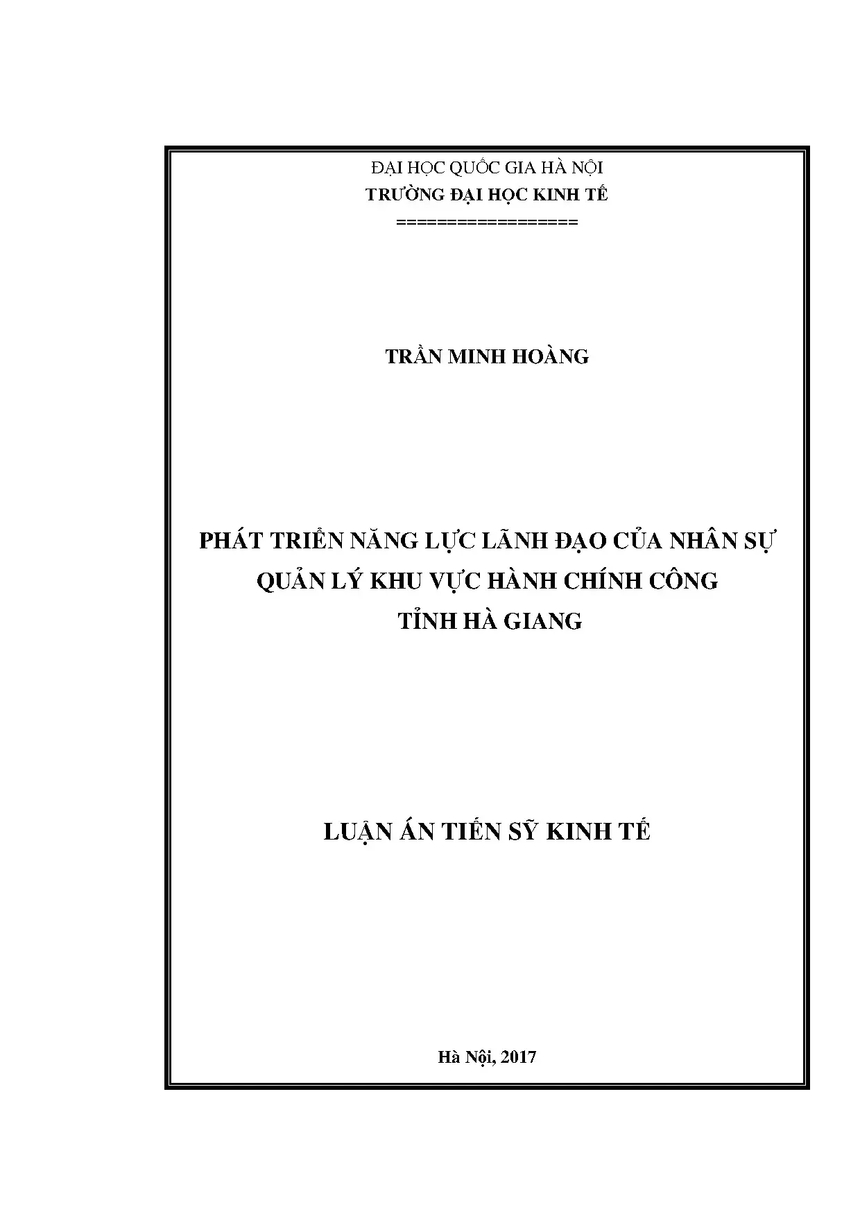 Luận án tiến sĩ phát triển năng lực lãnh đạo của nhân sự quả