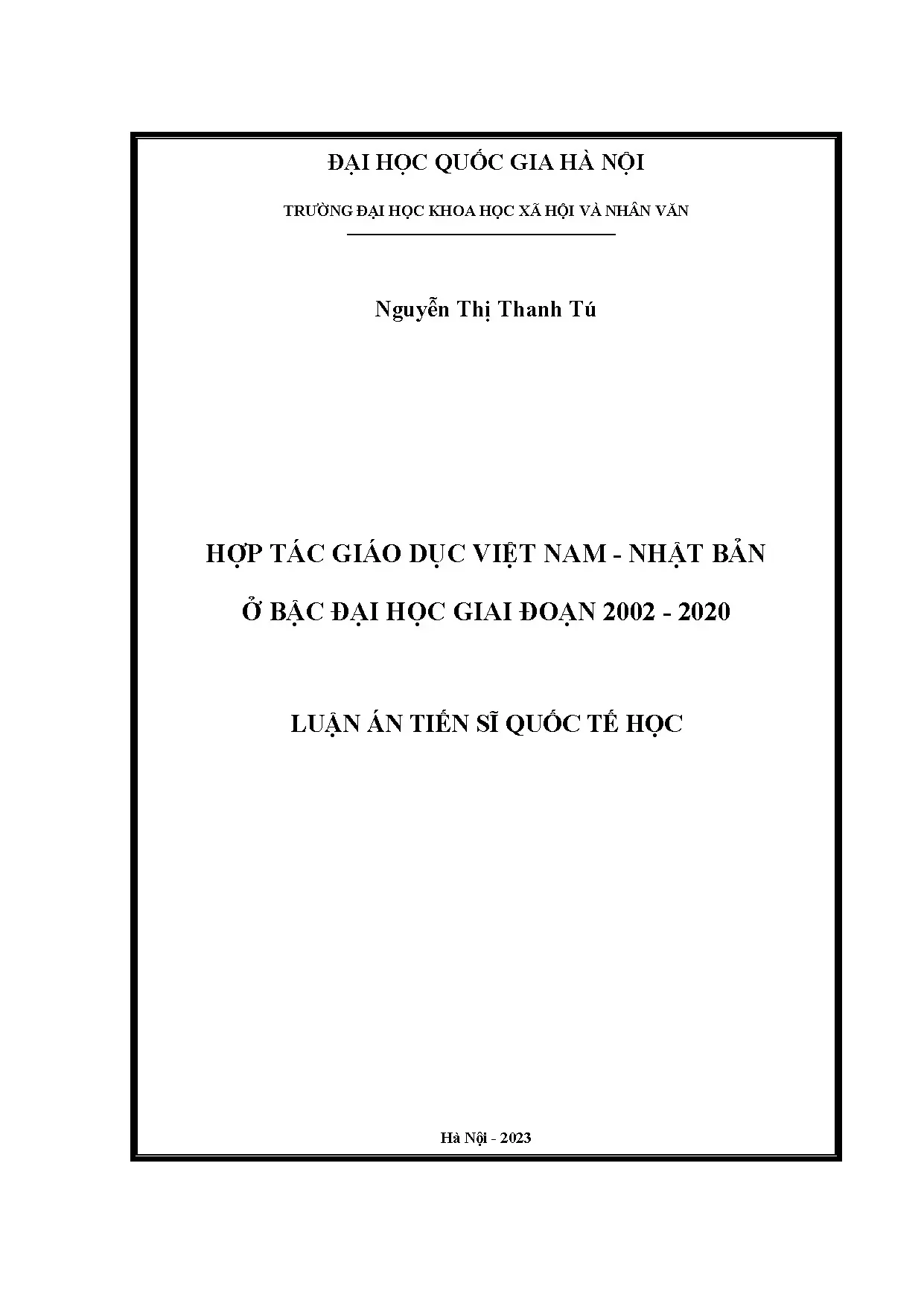 Hợp tác giáo dục đại học Việt Nam - Nhật Bản 2002-2020