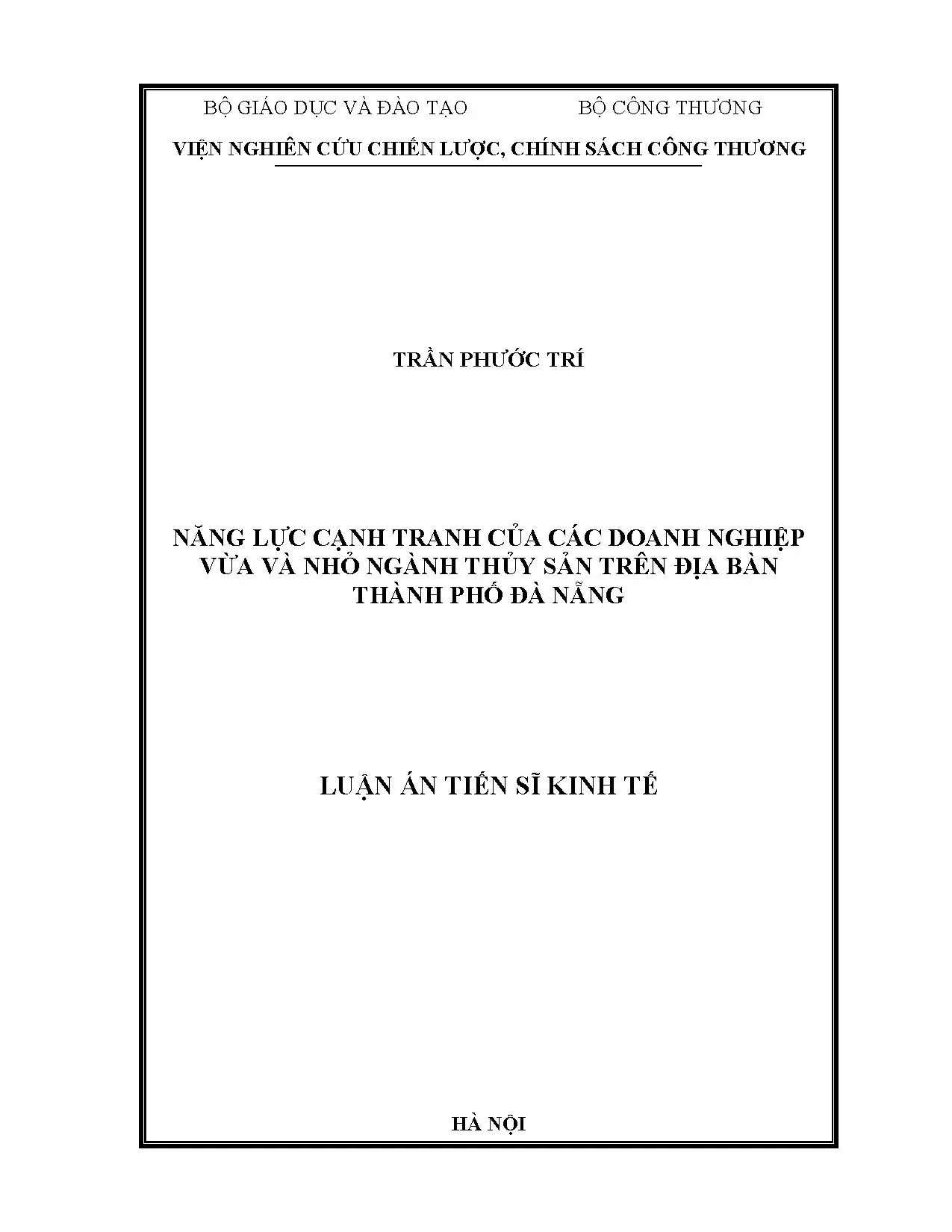 Năng lực cạnh tranh DNNVV ngành thủy sản Đà Nẵng