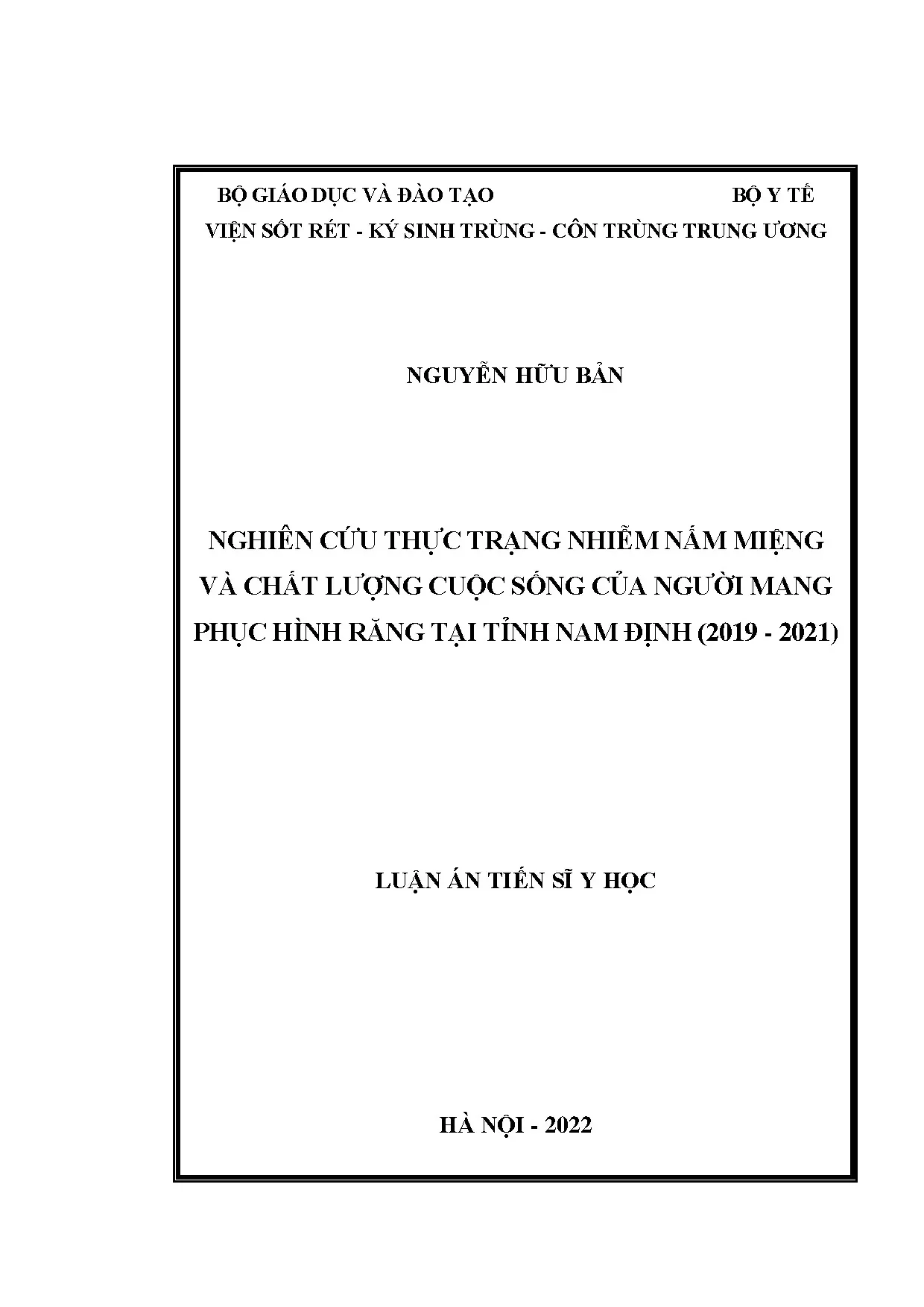 Luận án tiến sĩ nghiên cứu thực trạng nhiễm nấm miệng và chấ