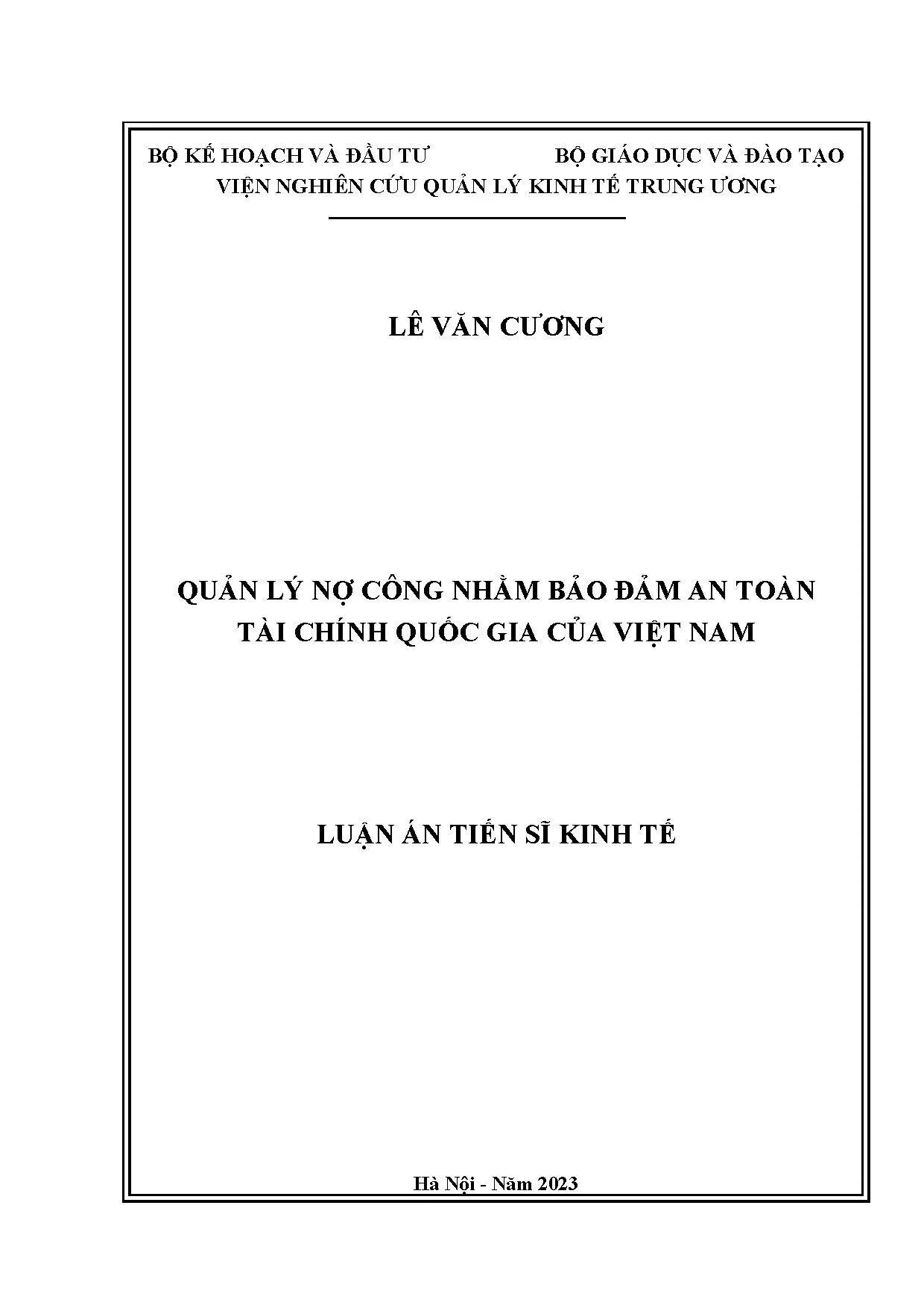 Quản lý nợ công nhằm bảo đảm an toàn tài chính quốc gia của Việt Nam