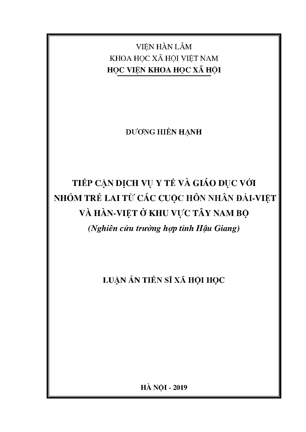 Trẻ lai Đài-Hàn-Việt: Tiếp cận y tế & giáo dục tại Hậu Giang