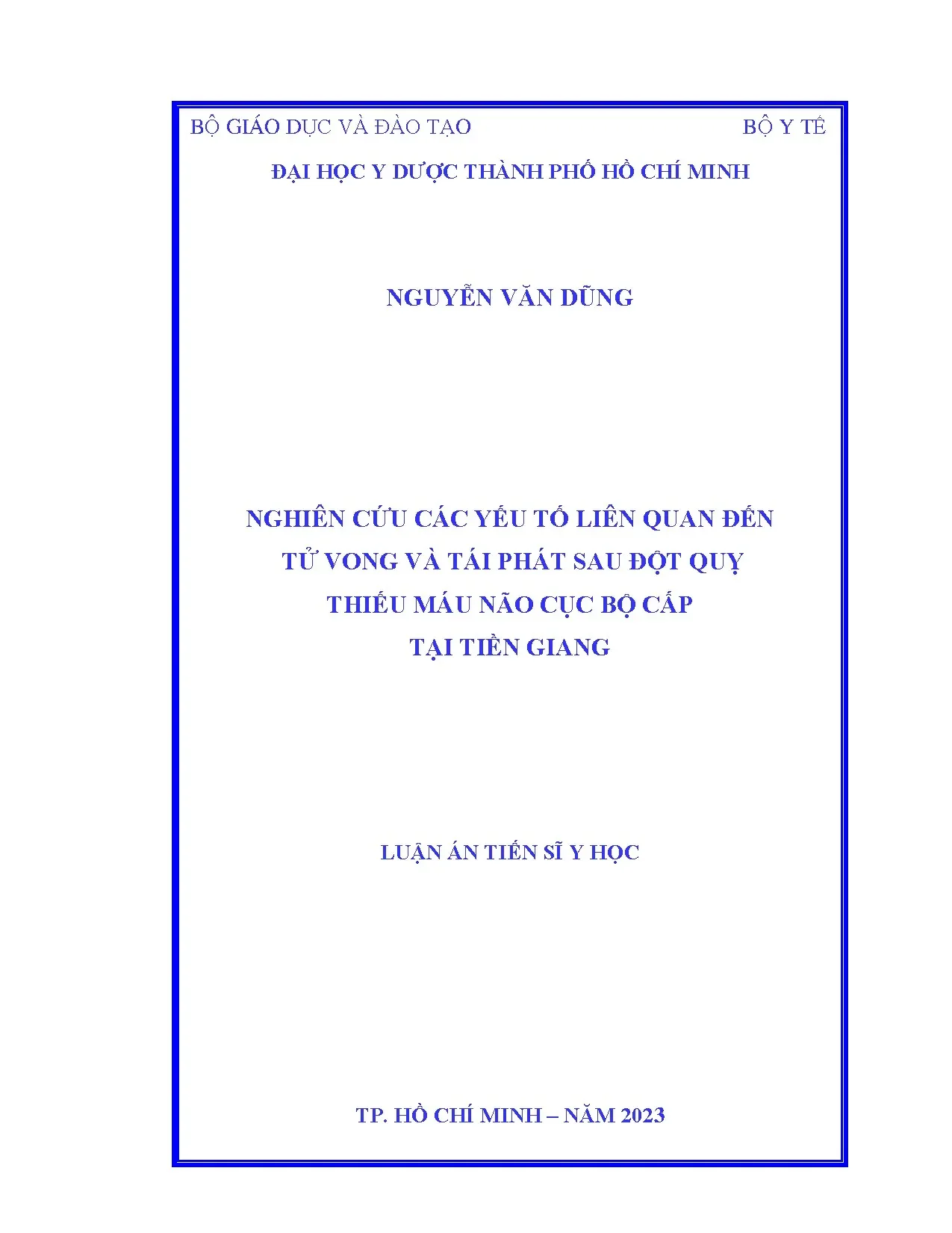 Yếu tố tử vong & tái phát đột quỵ thiếu máu não cục bộ