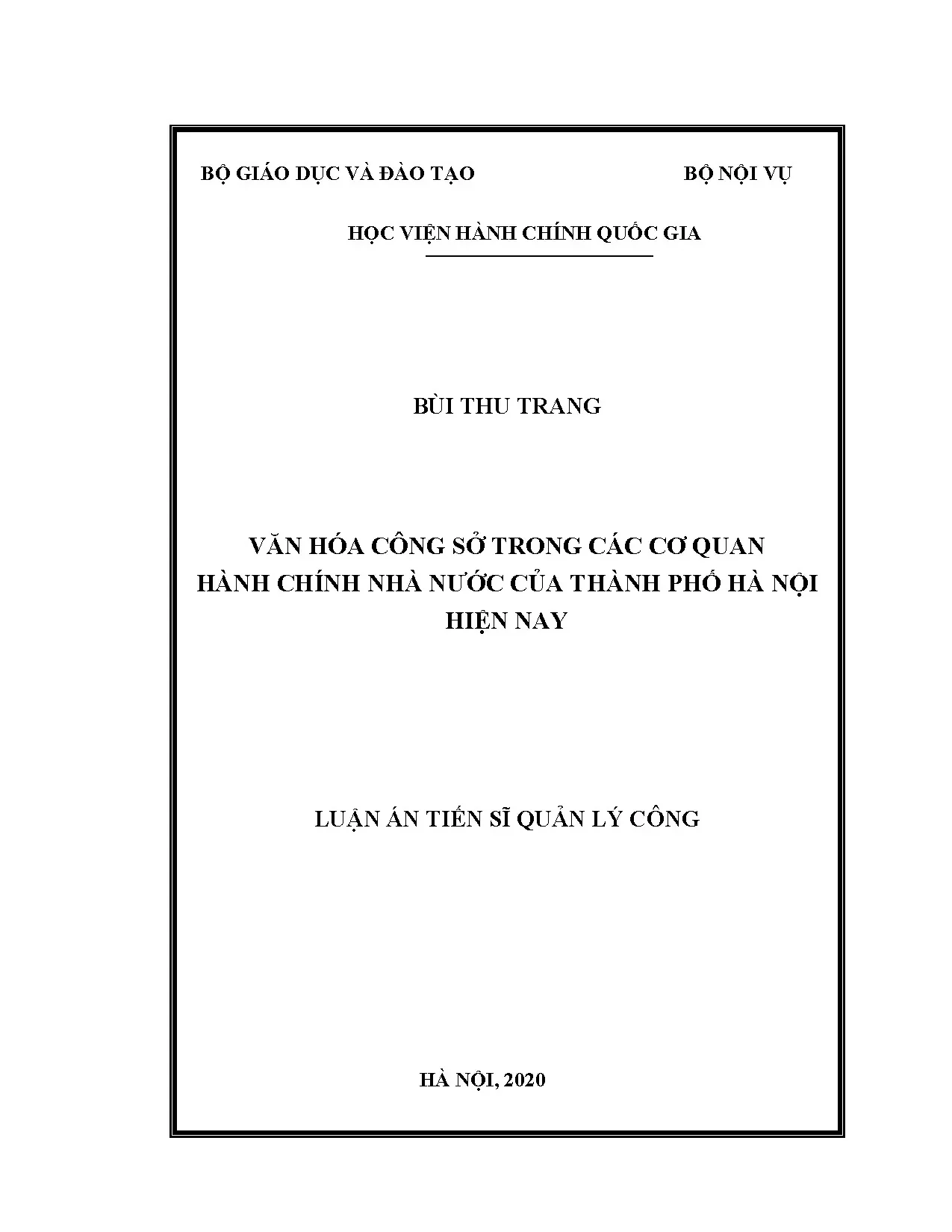 Văn hóa công sở trong các cơ quan hành chính Hà Nội