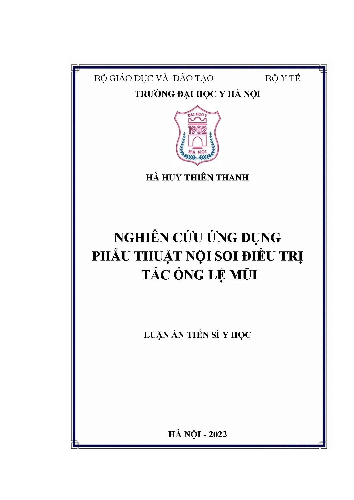 Luận án tiến sĩ nghiên cứu ứng dụng phẫu thuật nội soi điều