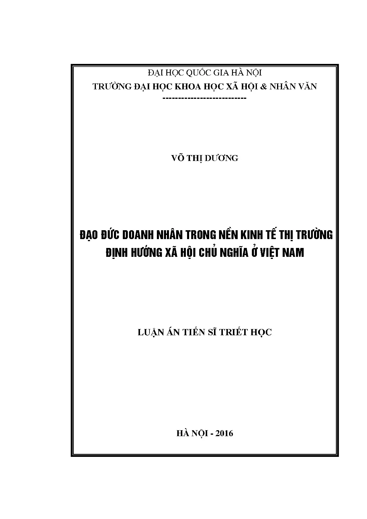 Luận án tiến sĩ đạo đức doanh nhân trong nền kinh tế thị trư