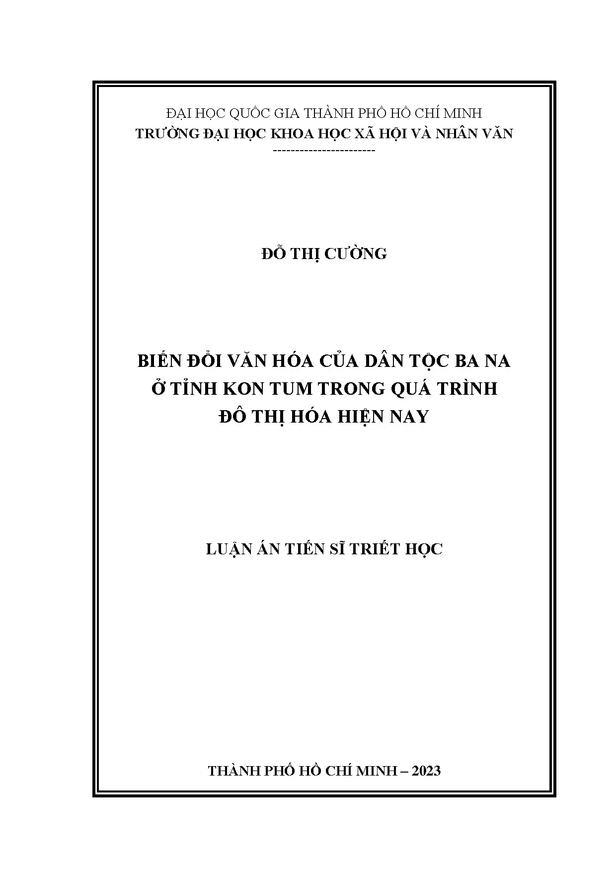 Biến đổi văn hóa Ba Na Kon Tum trong đô thị hóa