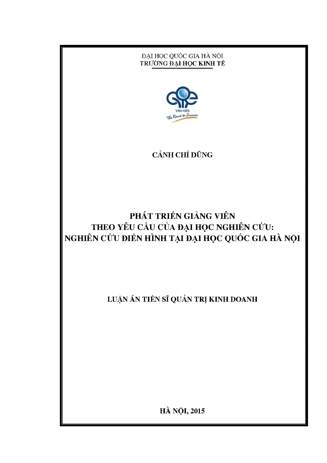 Luận án tiến sĩ phát triển giảng viên theo yêu cầu đại học n