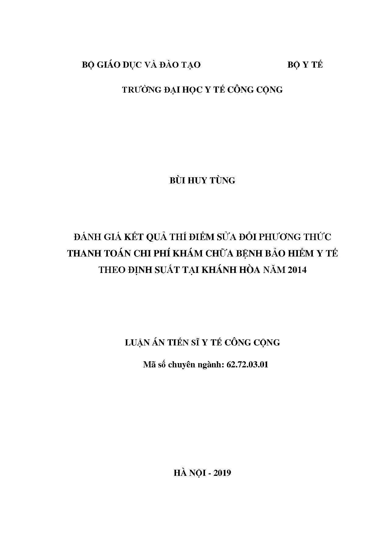 Đánh giá thí điểm thanh toán BHYT theo định suất Khánh Hòa