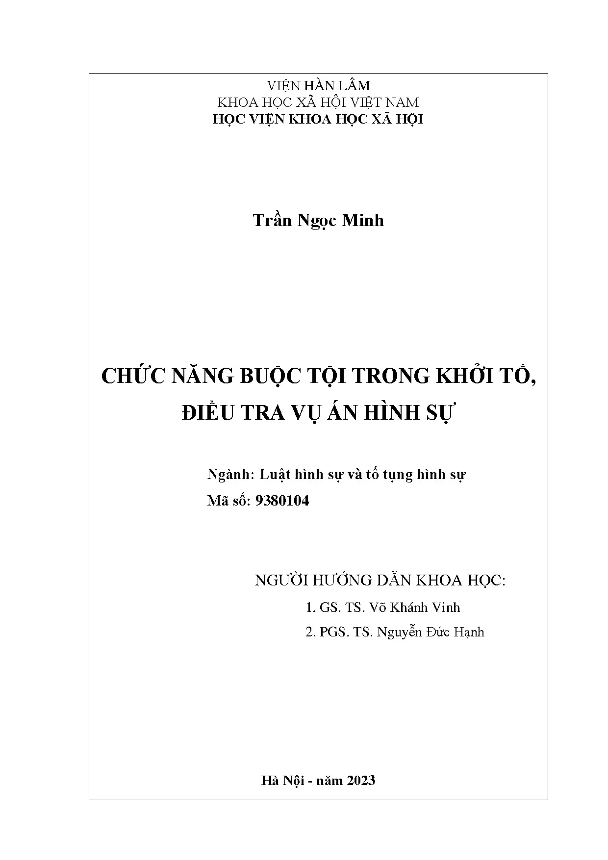 Chức năng buộc tội trong tố tụng hình sự