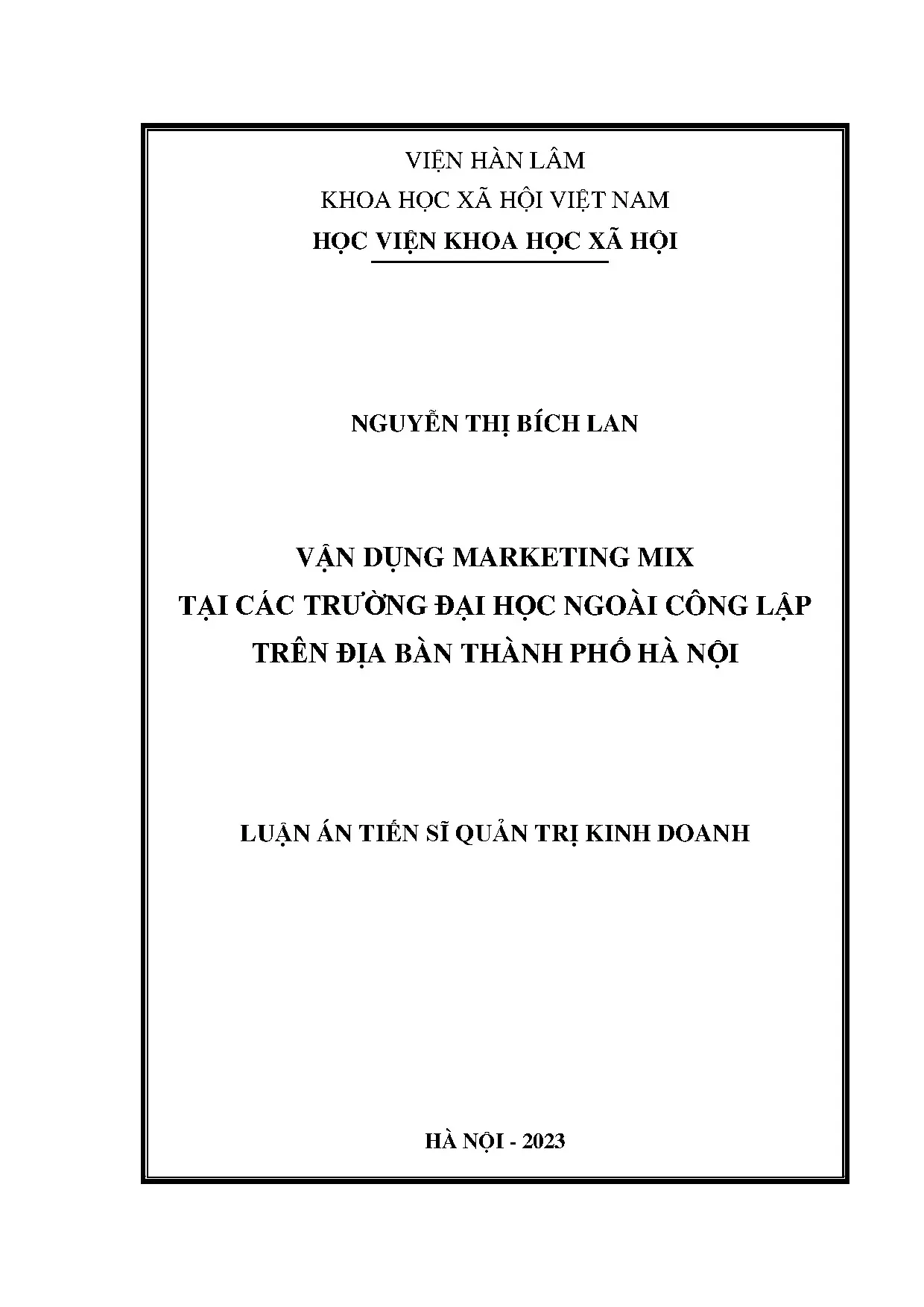 Vận dụng Marketing Mix tại trường đại học ngoài công lập