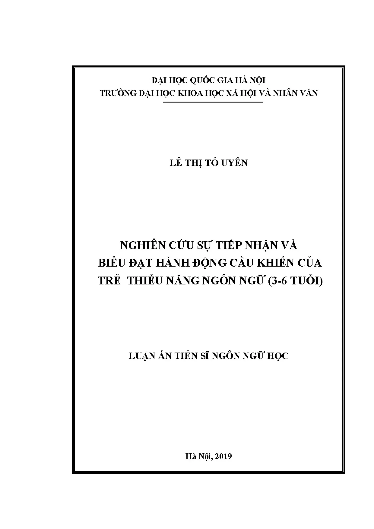 Luận án tiến sĩ nghiên cứu sự tiếp nhận và biểu đạt hành độn