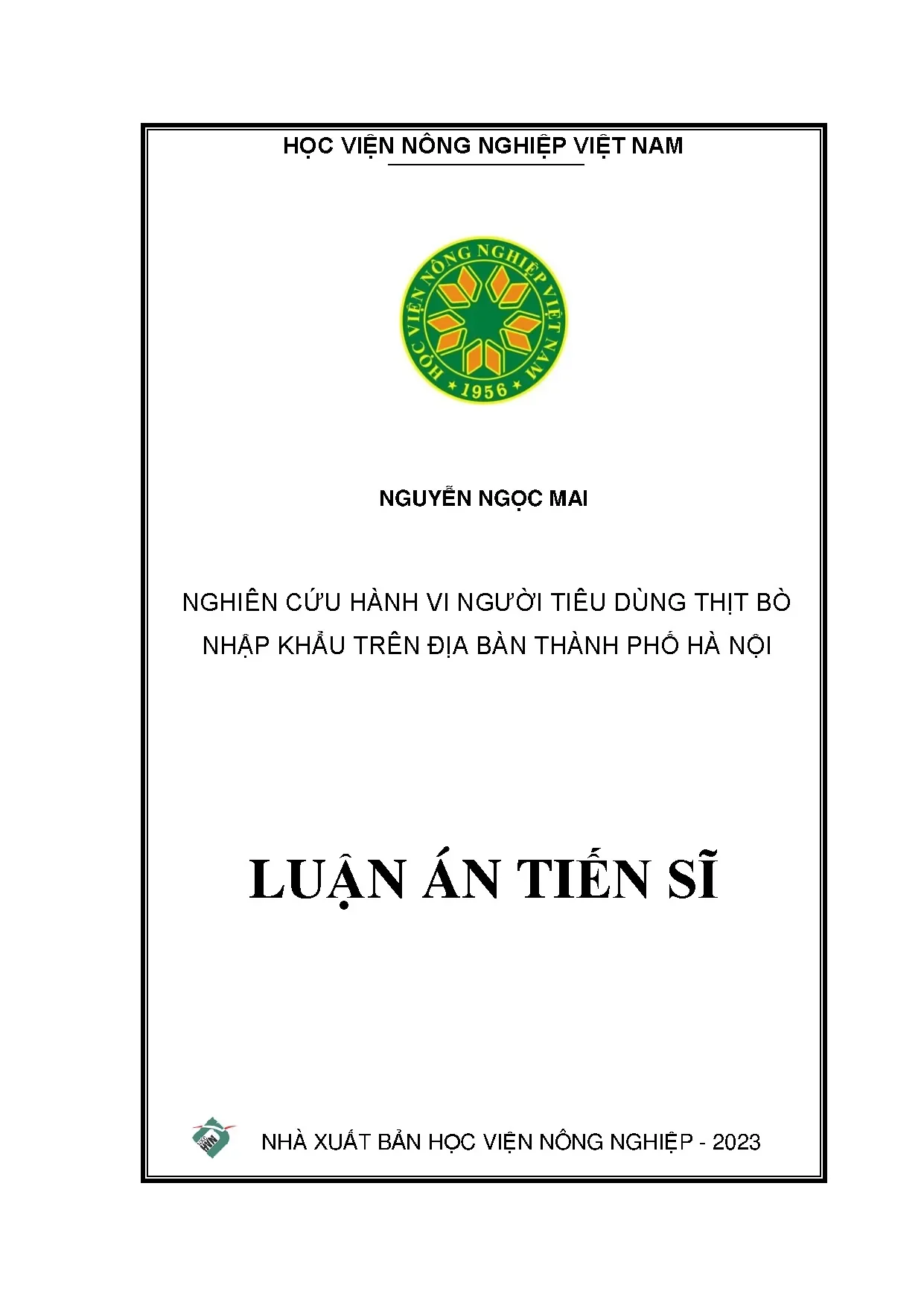 Luận án tiến sĩ quản trị kinh doanh nghiên cứu hành vi người