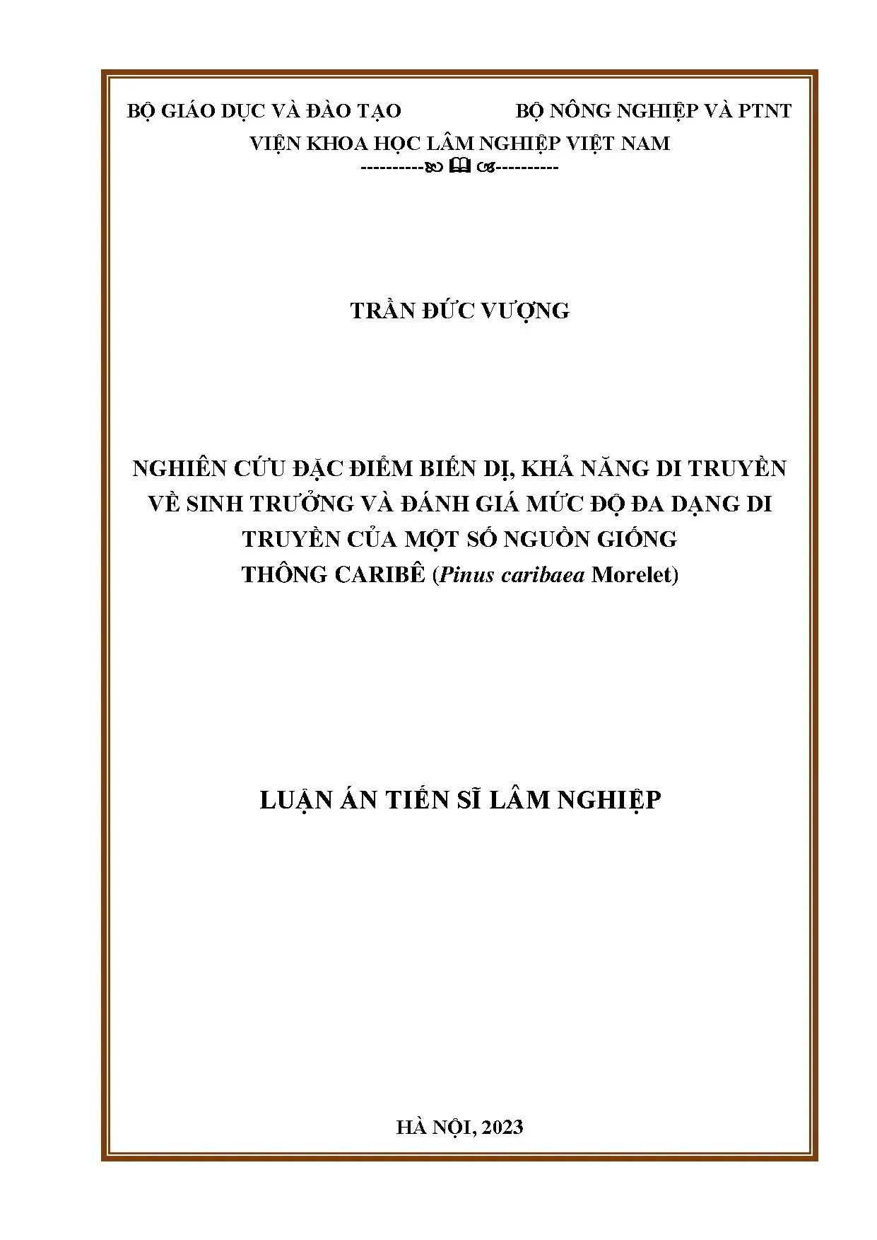 Nghiên cứu biến dị di truyền và đa dạng nguồn giống Thông caribê