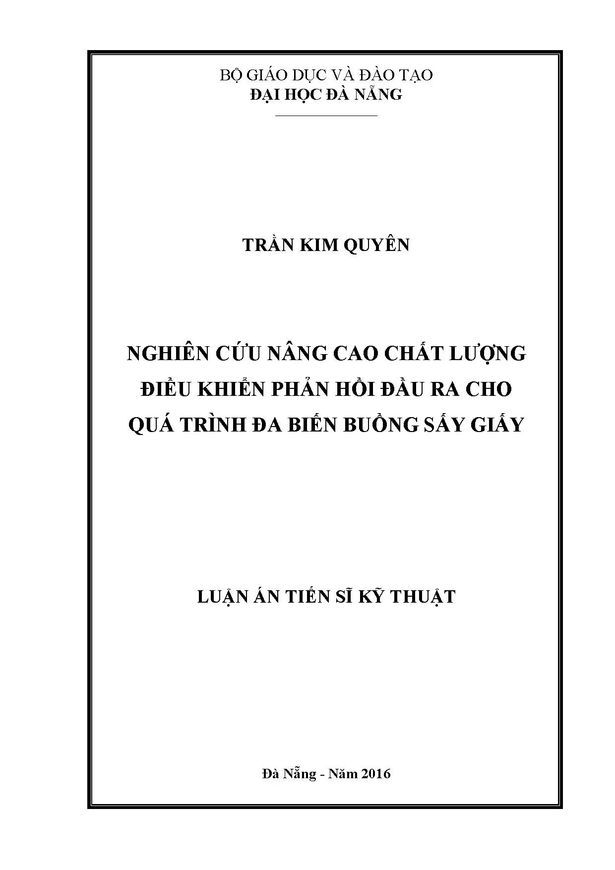 Nâng cao điều khiển phản hồi đầu ra buồng sấy giấy