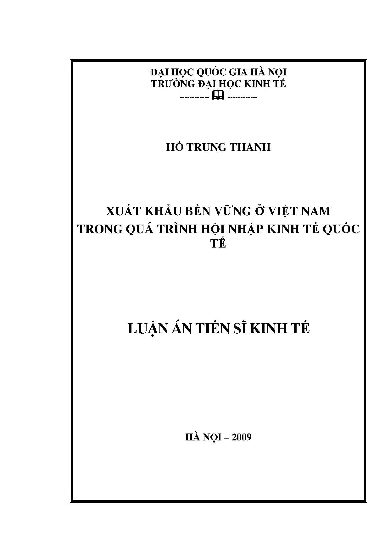 Luận án tiến sĩ xuất khẩu bền vững ở việt nam trong quá trìn
