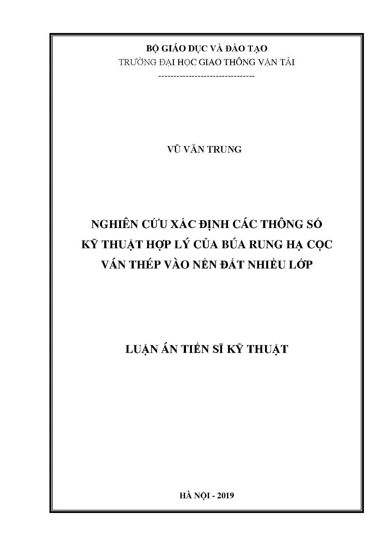 Nghiên cứu thông số kỹ thuật hợp lý búa rung hạ cọc ván thép