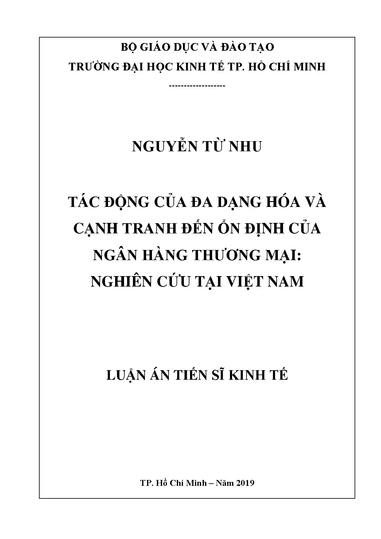 Tác động đa dạng hóa cạnh tranh đến ổn định ngân hàng