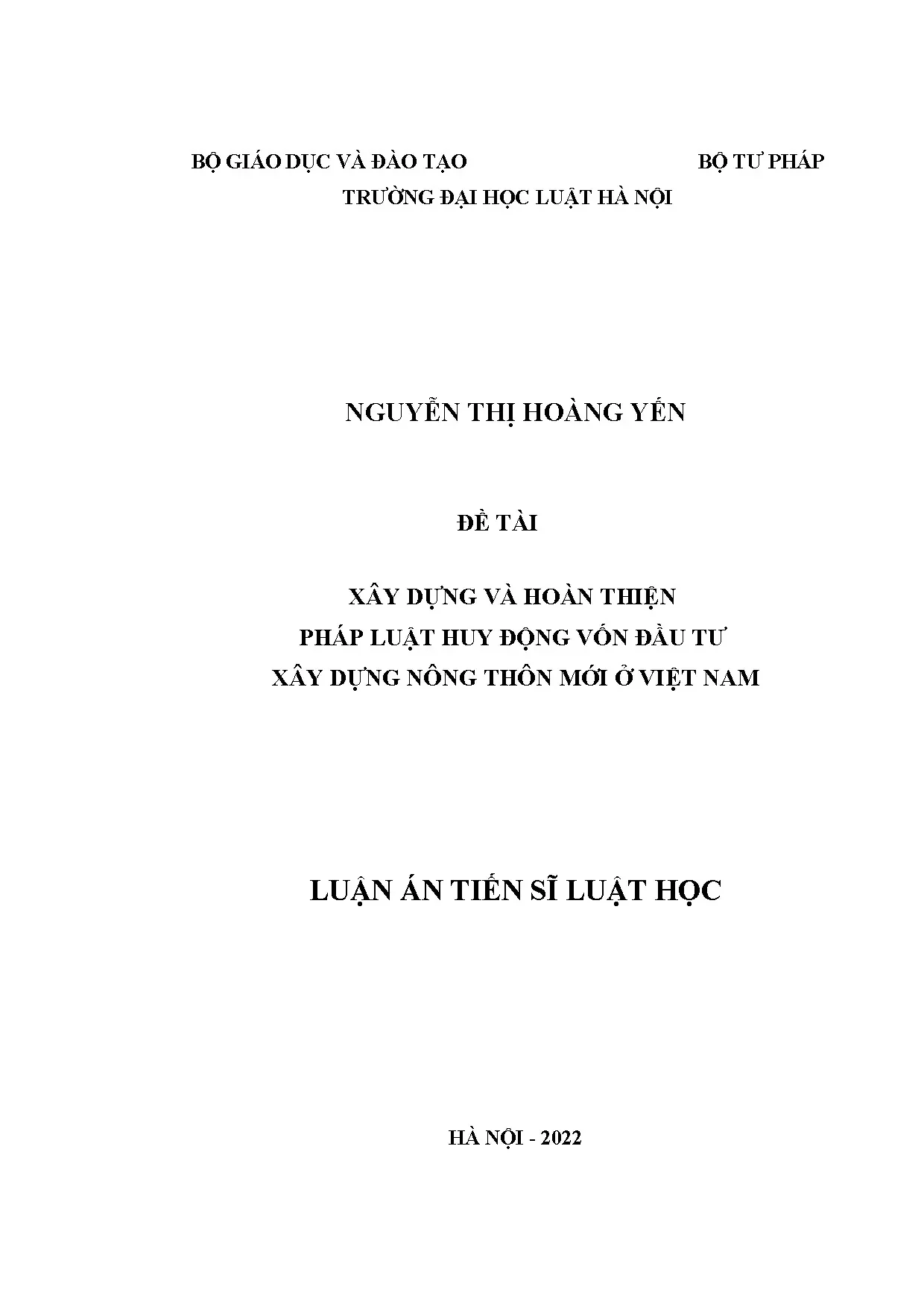 Luận án tiến sĩ xây dựng và hoàn thiện pháp luật huy động vố