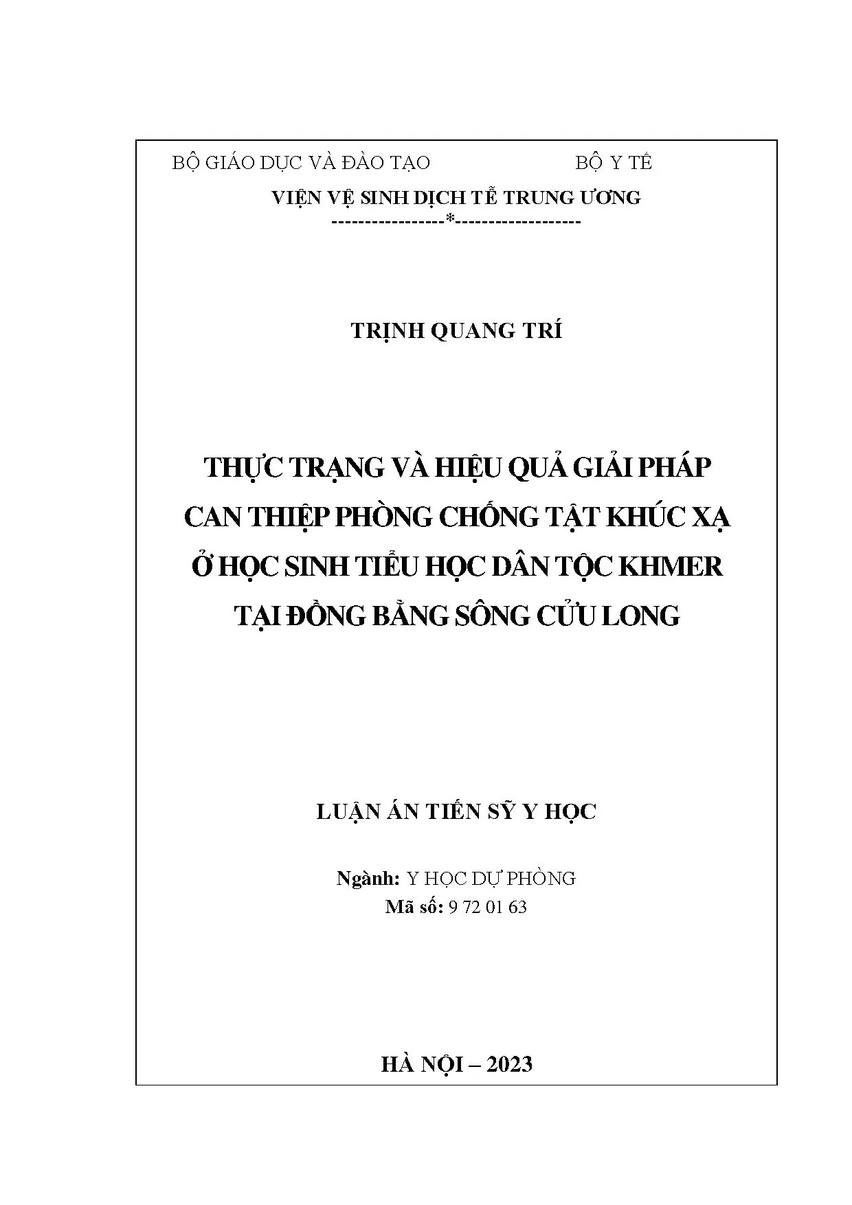 Phòng chống tật khúc xạ cho học sinh Khmer Đồng bằng Sông Cửu Long