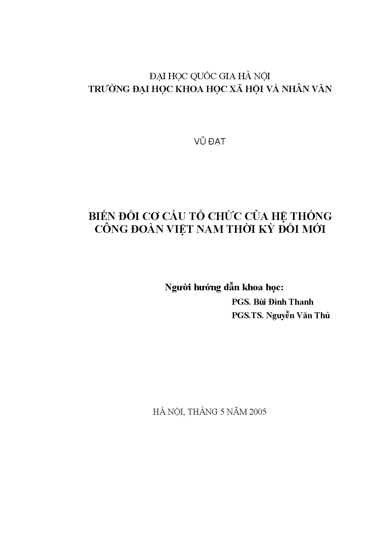 Luận án tiến sĩ biến đổi cơ cấu tổ chức của hệ thống công đo
