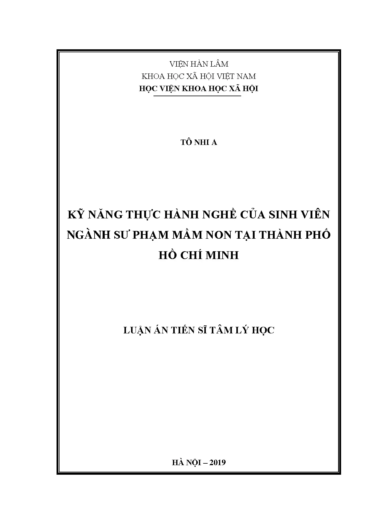 Kỹ năng thực hành nghề sư phạm mầm non tại TP.HCM