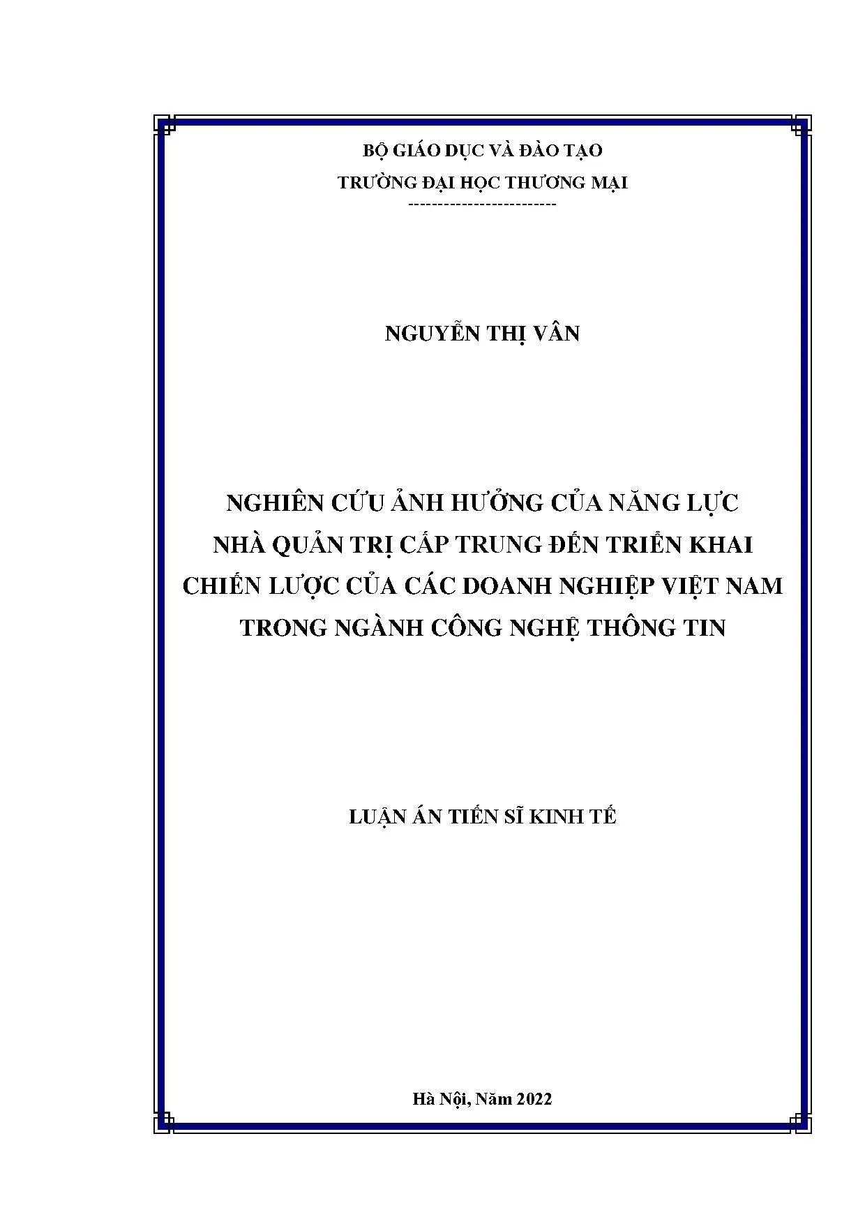 Luận án tiến sĩ nghiên cứu ảnh hưởng của năng lực nhà quản t